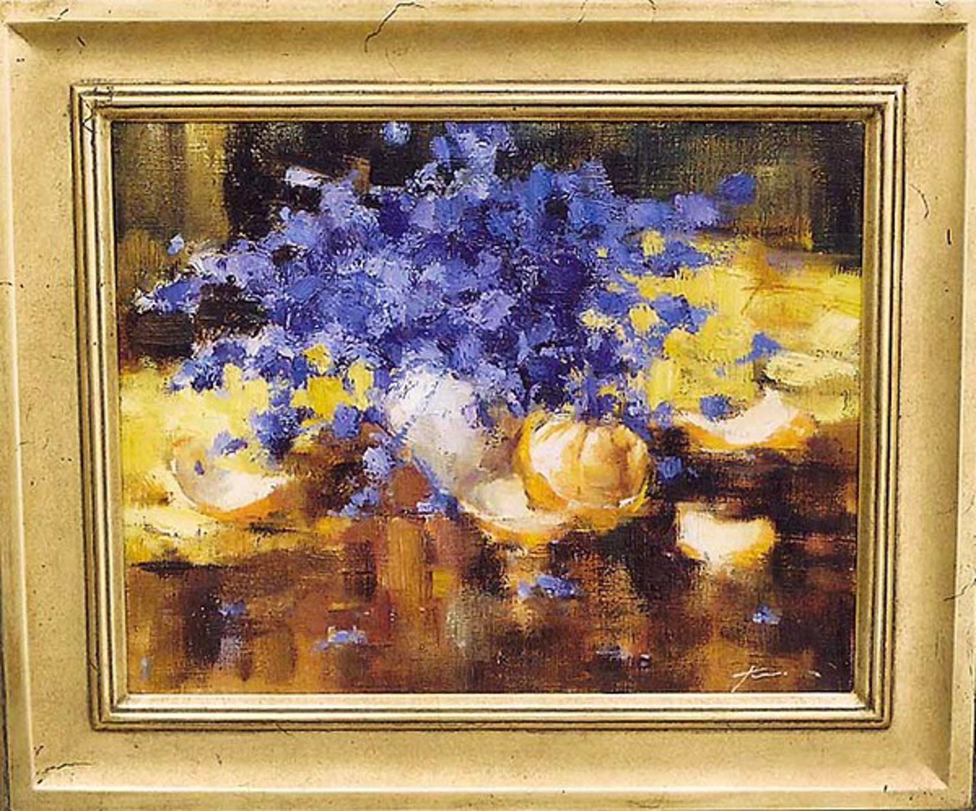 Still Life with Blue Flowers by Yana Golubyatnikova