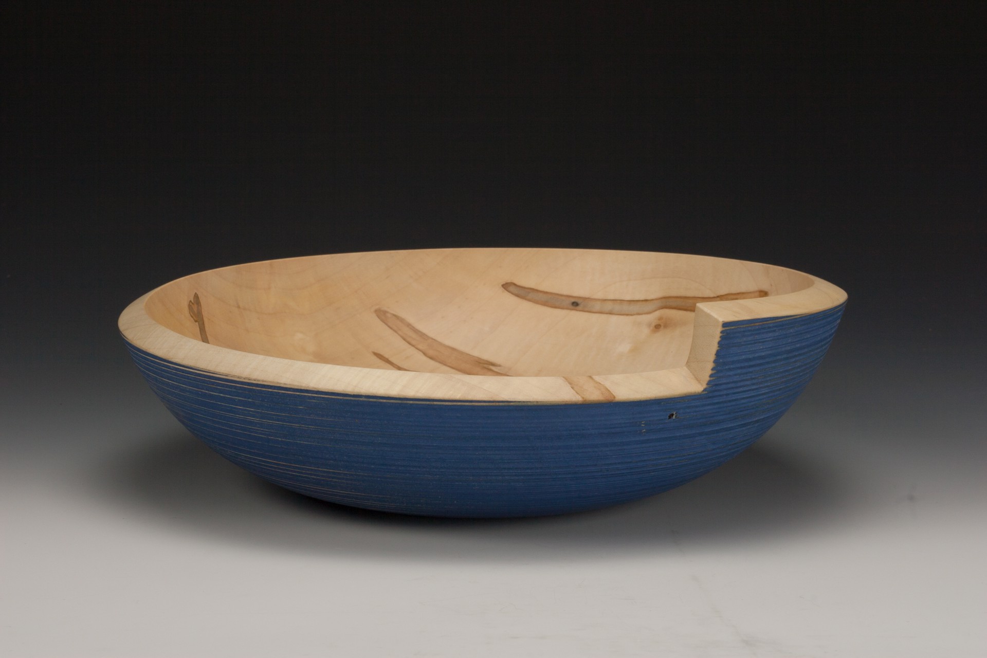 Blue Maple Bowl with Stepped Rim (22003) by Mark Gardner
