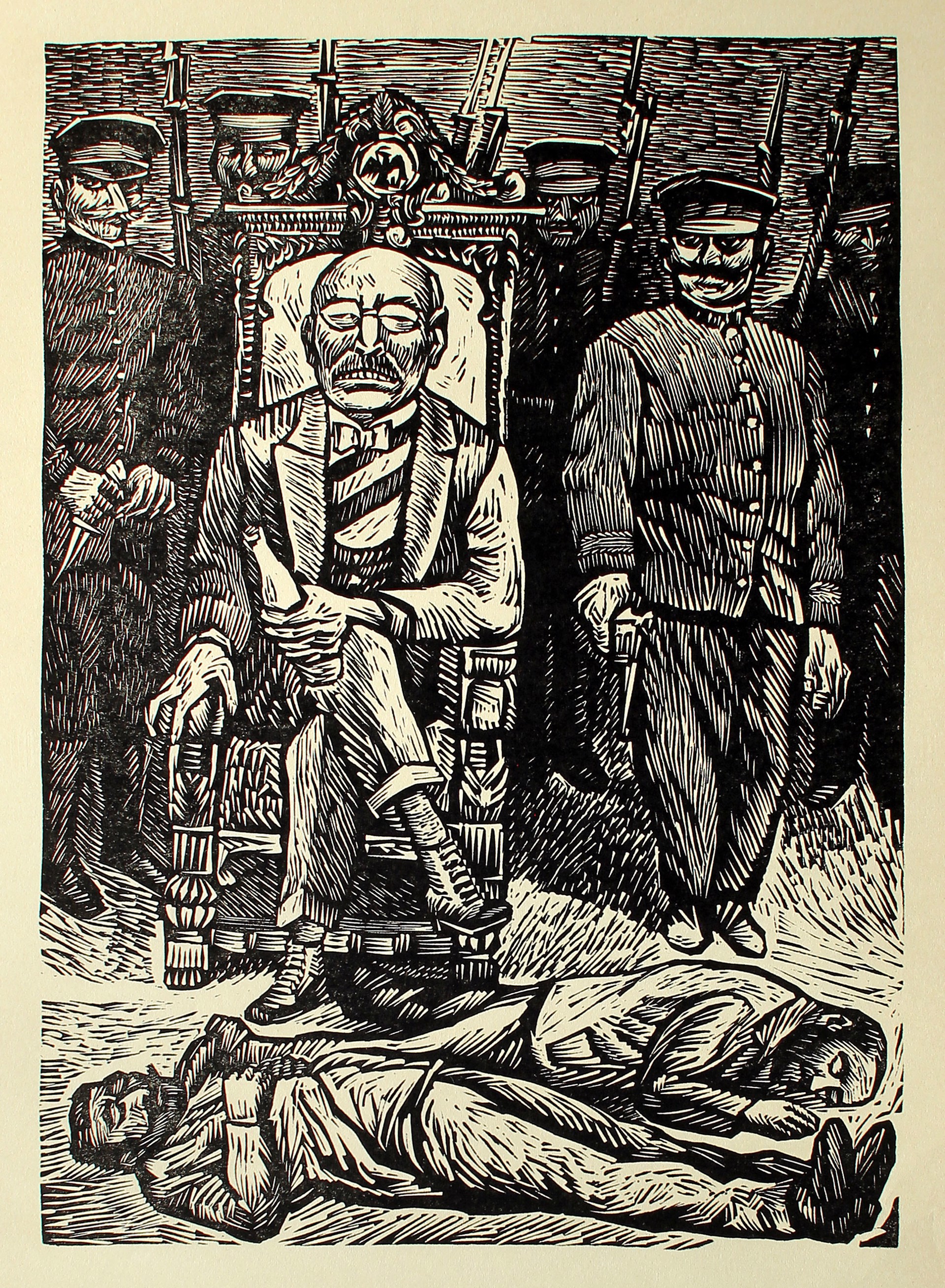 El Criminal Victoriano Huerta se Adueña del Poder. 19 de Febrero de 1913. by Alfredo Zalce