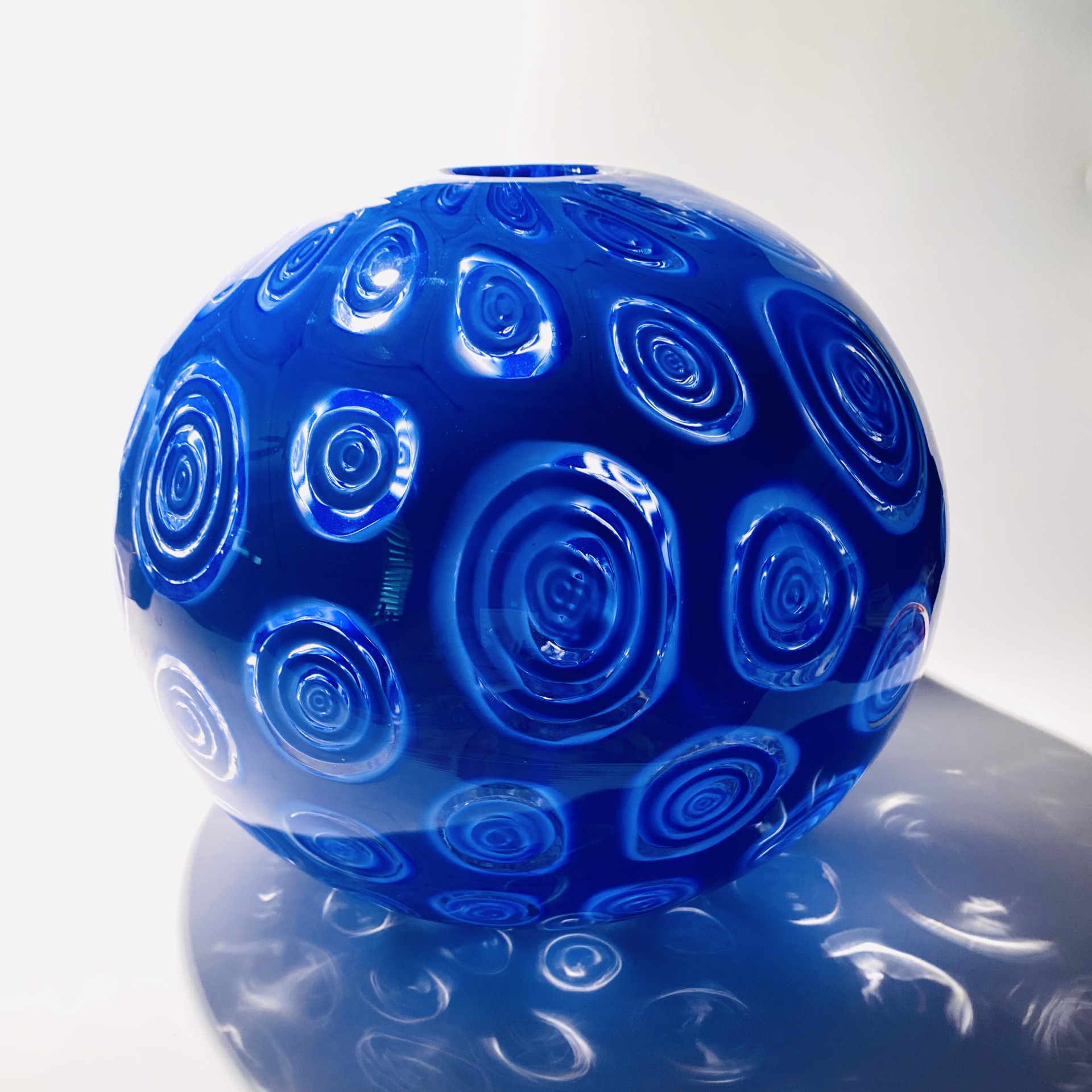 Vase-Blue Millefiori Spherical, JG1 by John Glass