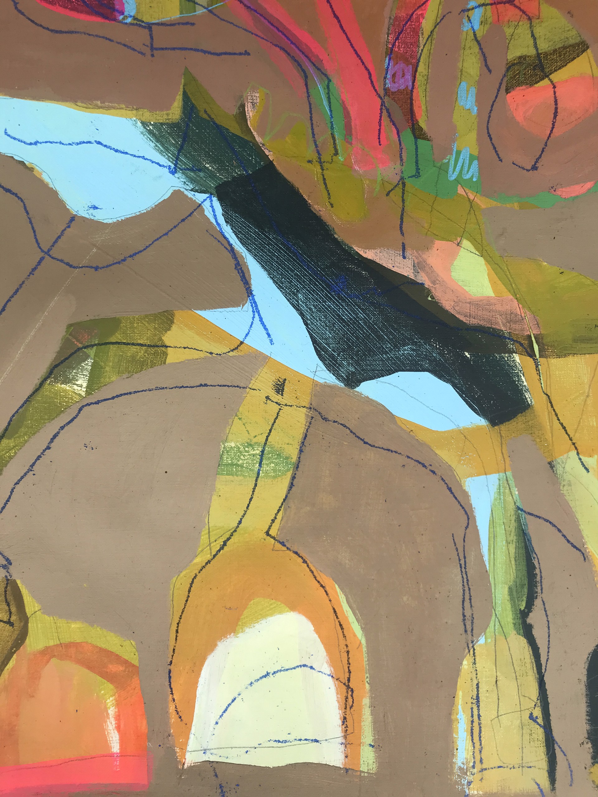 Pink Leotards on Blue Horse by Rachael Van Dyke
