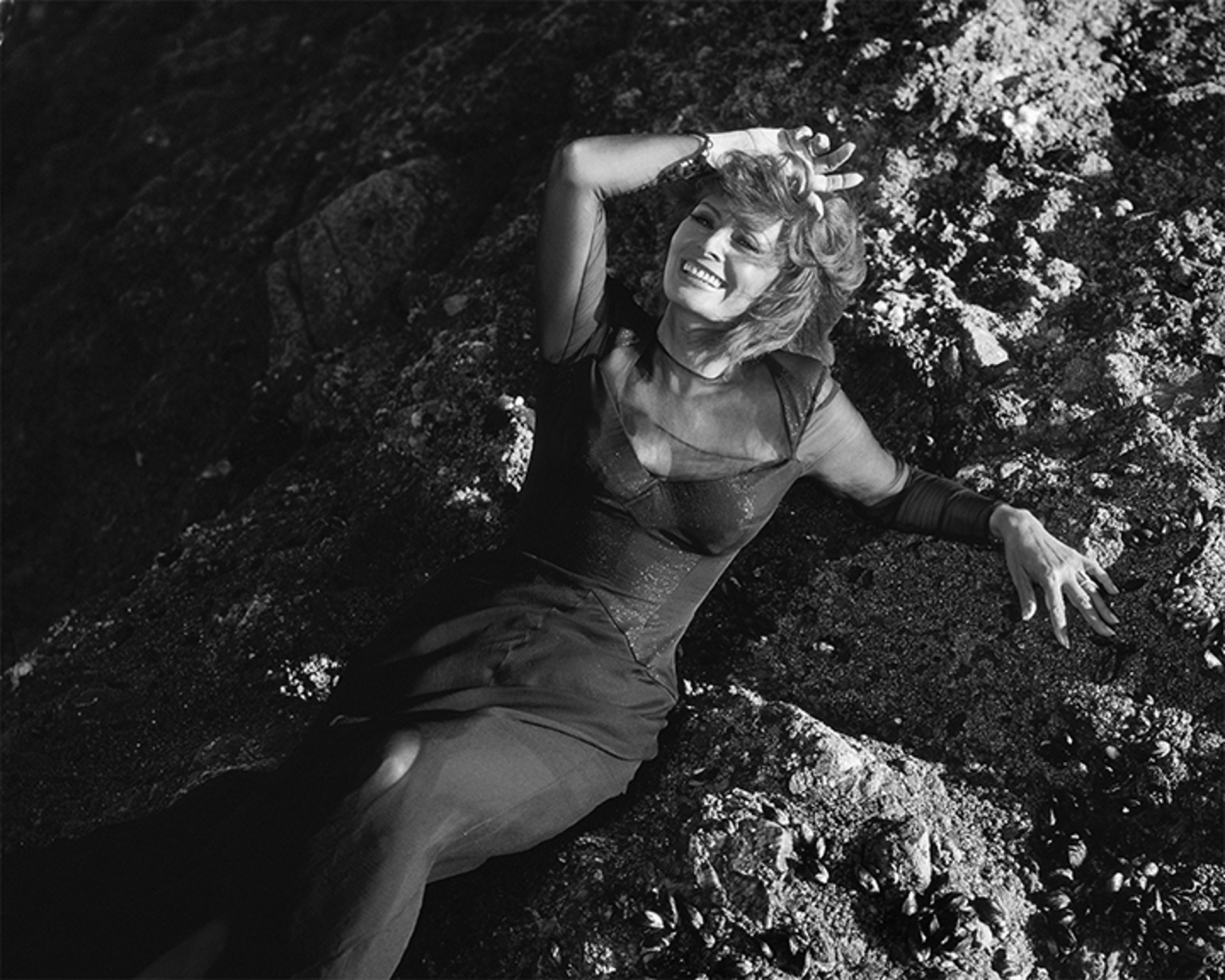 96010 Sophia Loren The Rocks Malibu 1996 BW by Timothy White