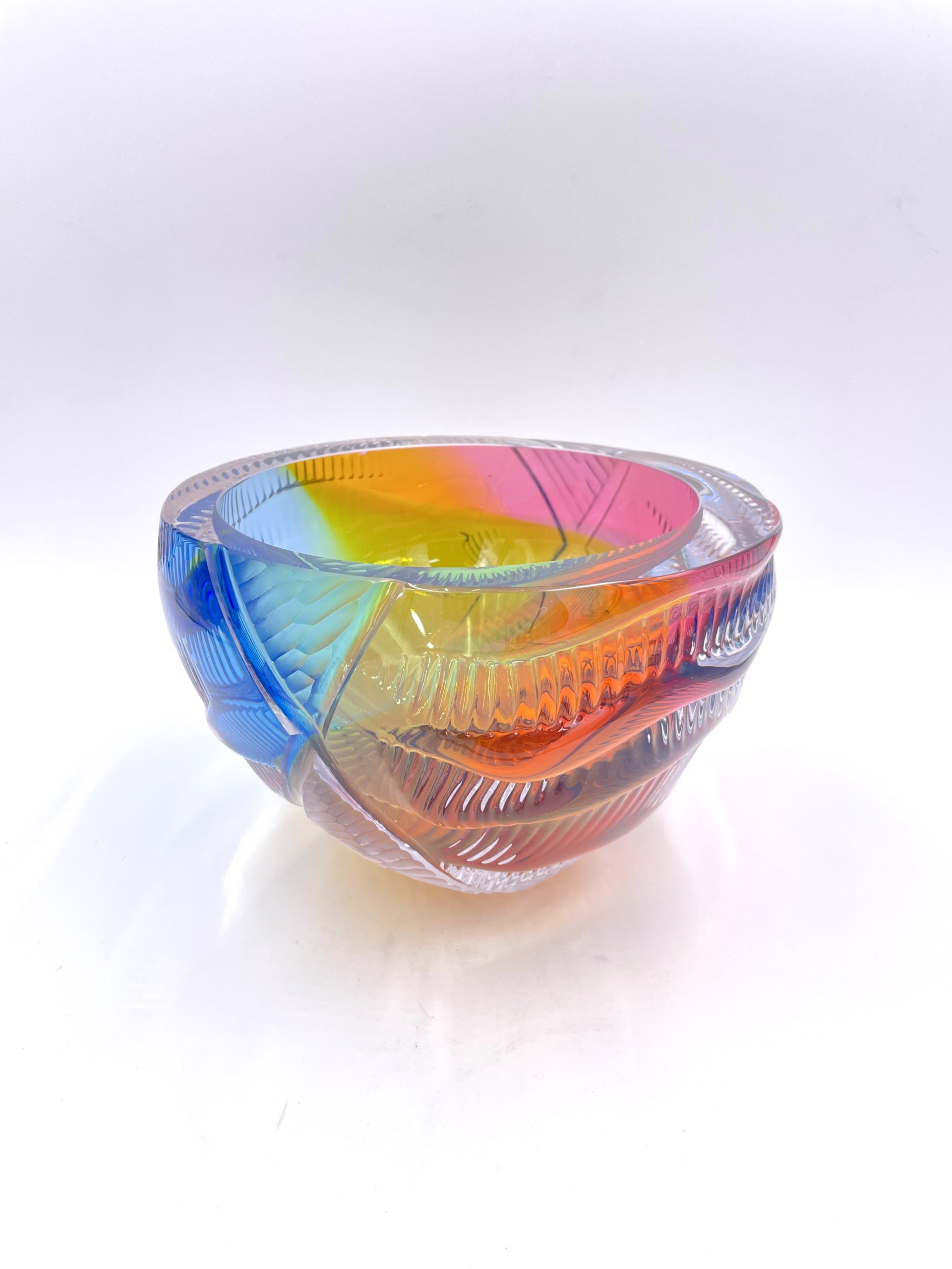 Rainbow's Drum (Texture Bowl) by Leon Applebaum