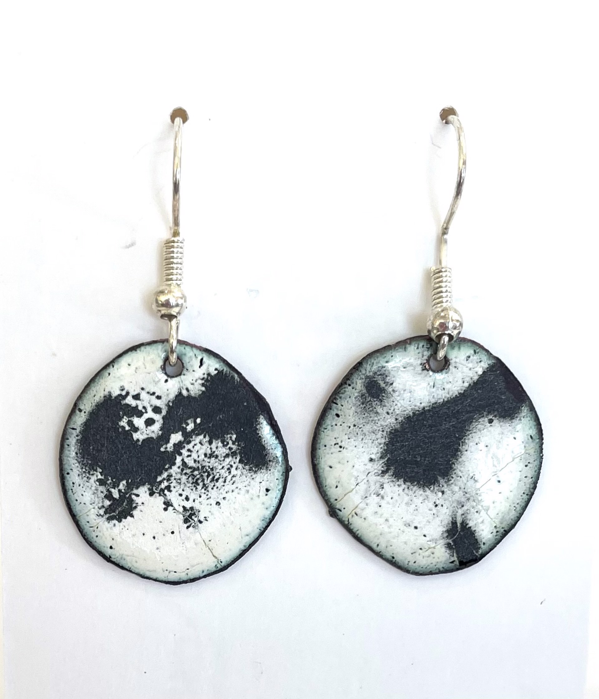 12.4 Abstract White and Black Earrings by Cathy Talbot
