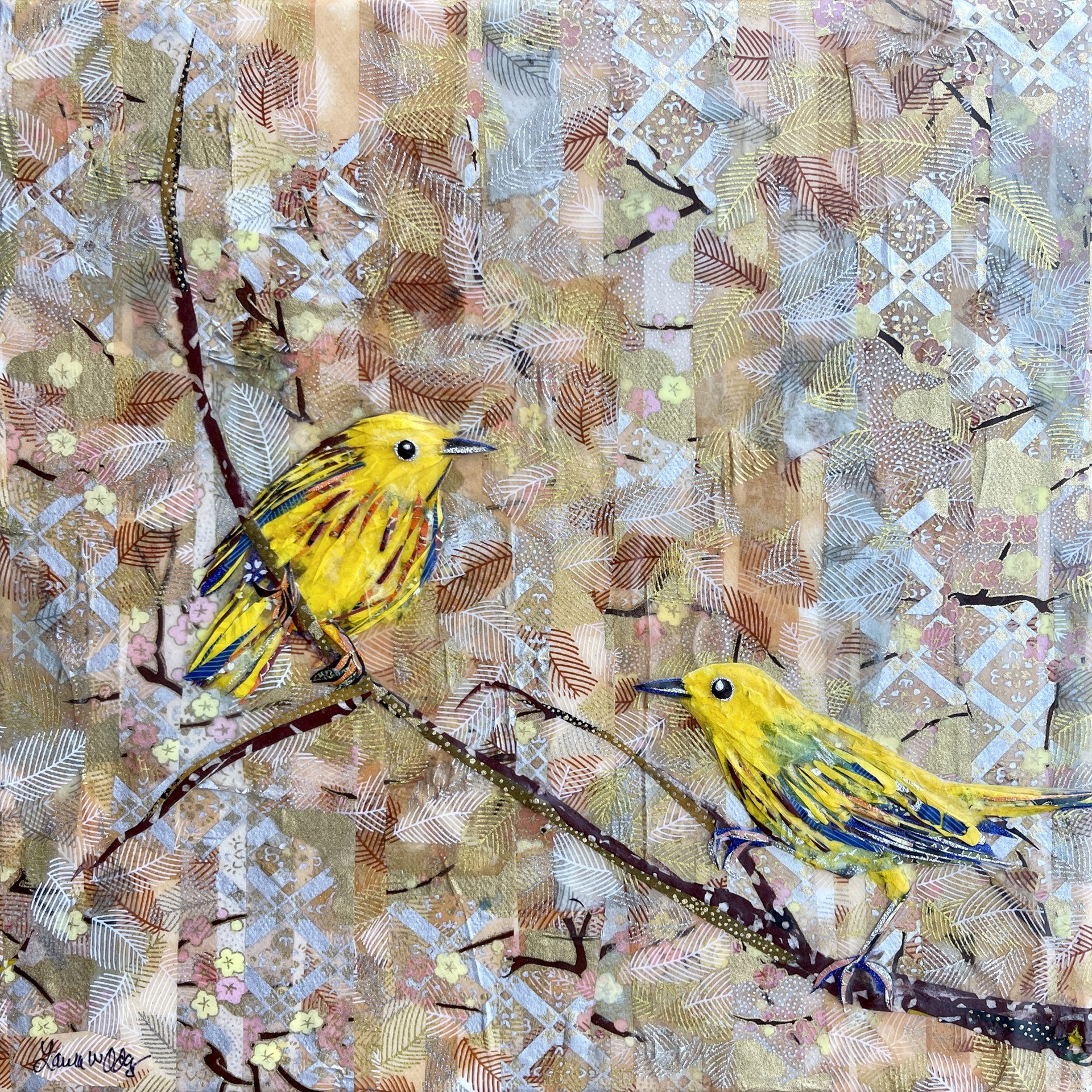 Yellow Warbler Pair -SOLD! by Laura Adams