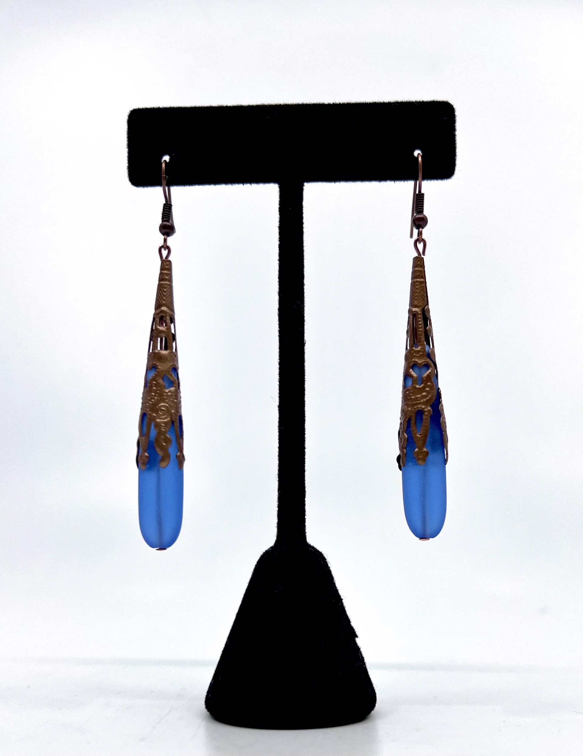 Himalayan Brass with Glass Earrings by Gina Caruso