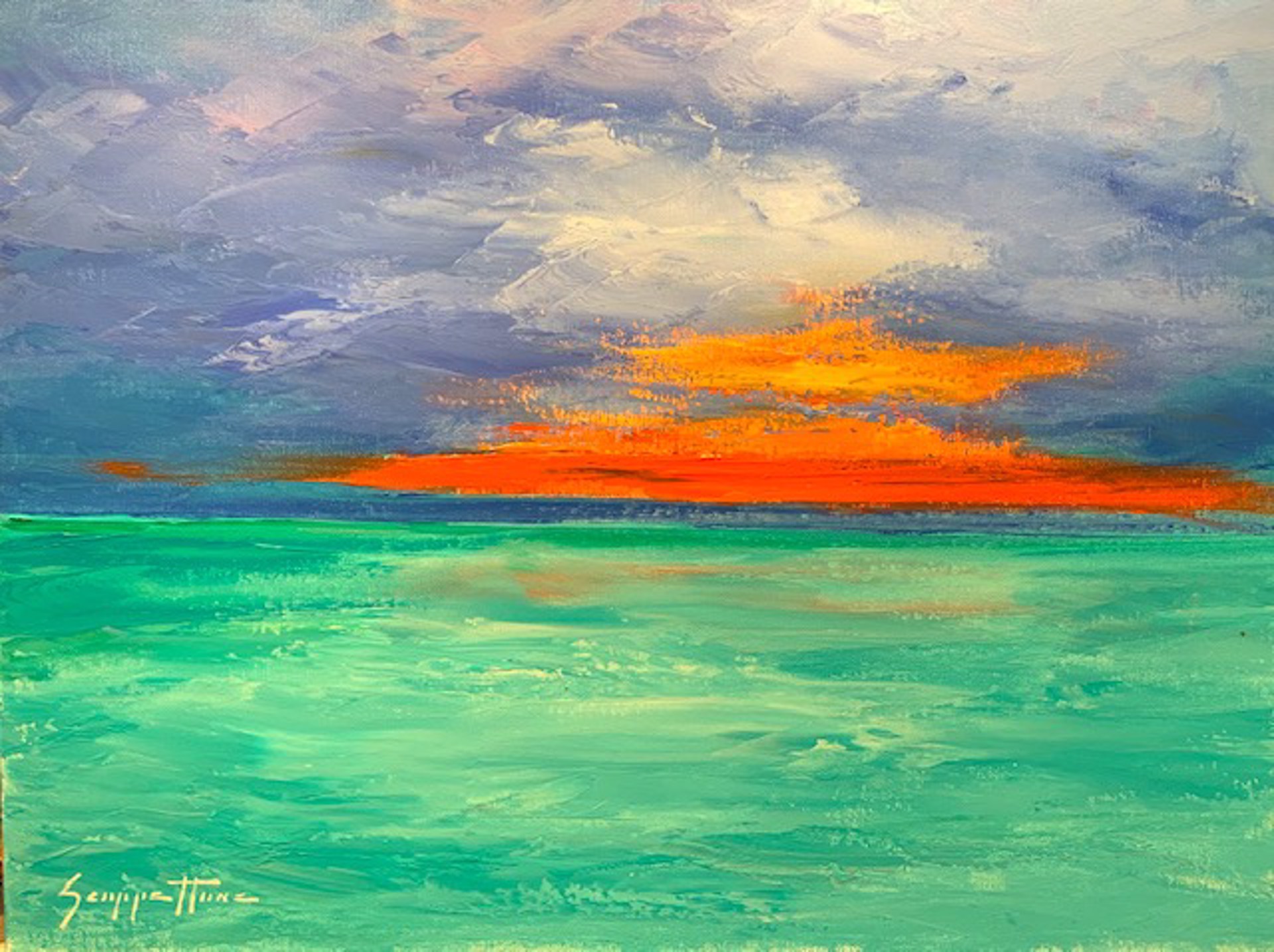 Fiery Caribbean Sunset by James Scoppettone