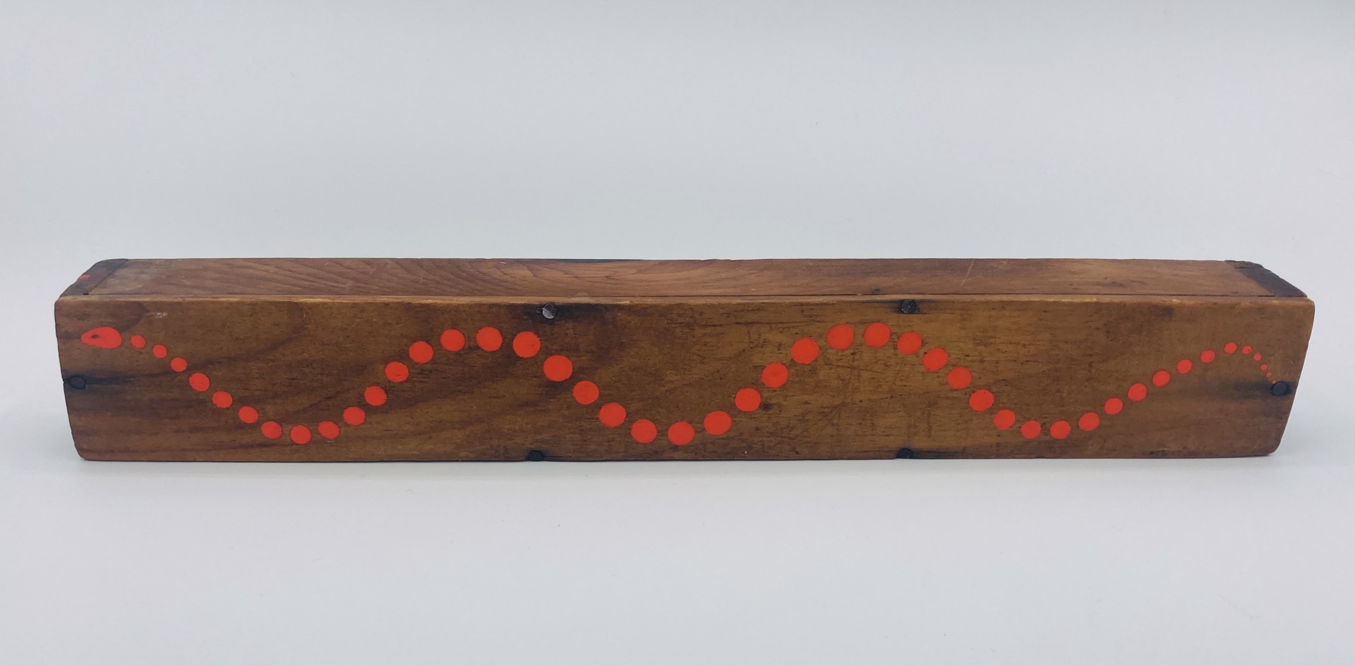Red Serpent on found wooden box by Matt Messinger