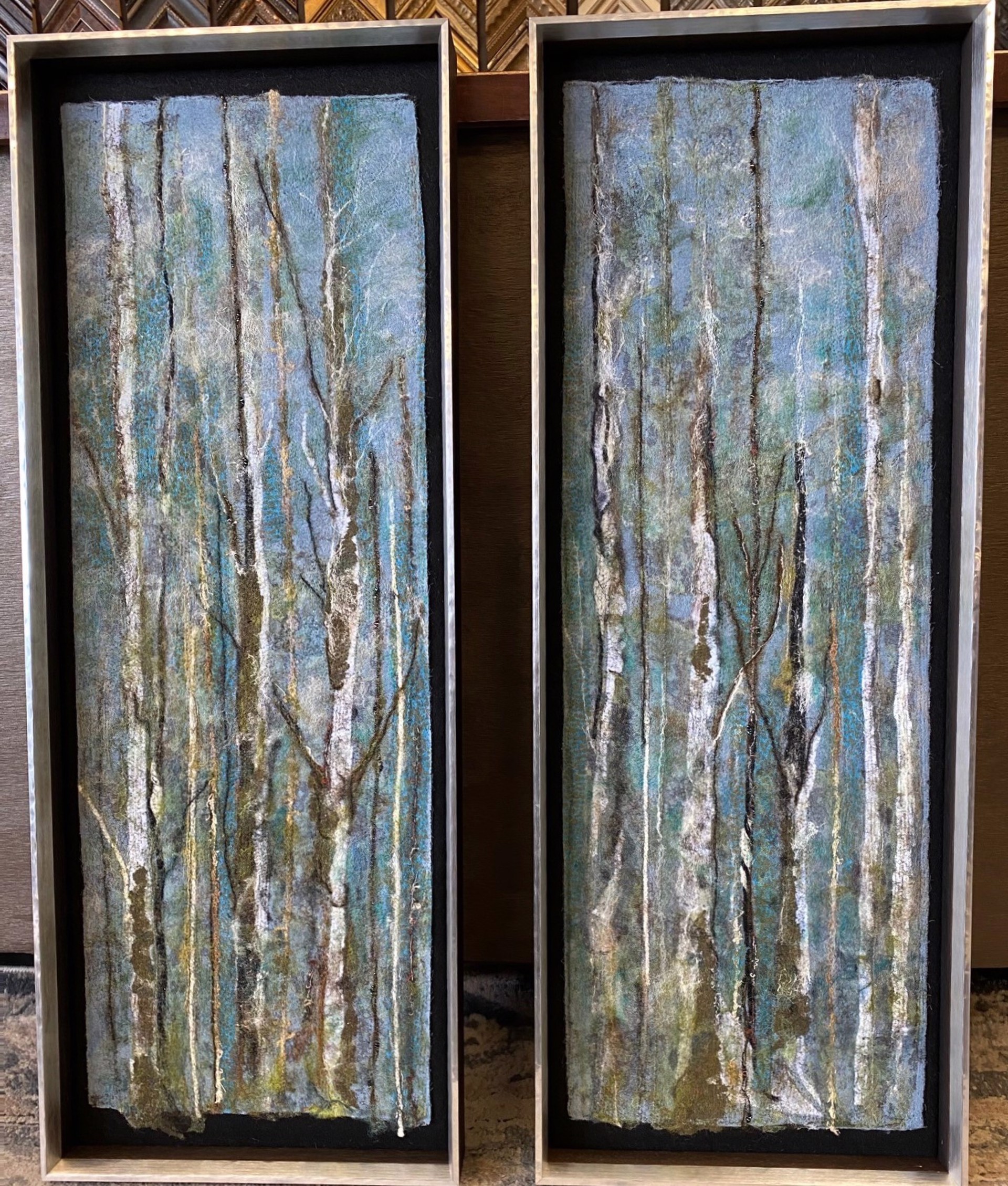 Birch Trees Revisited - Forest Bathing Diptych by Marti Liddle-Lameti