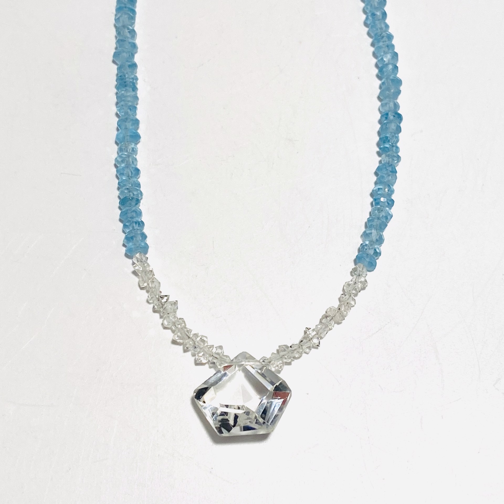 Apatite Herkimer Diamond Quartz Star Focal Necklace NT23-28 by Nance Trueworthy