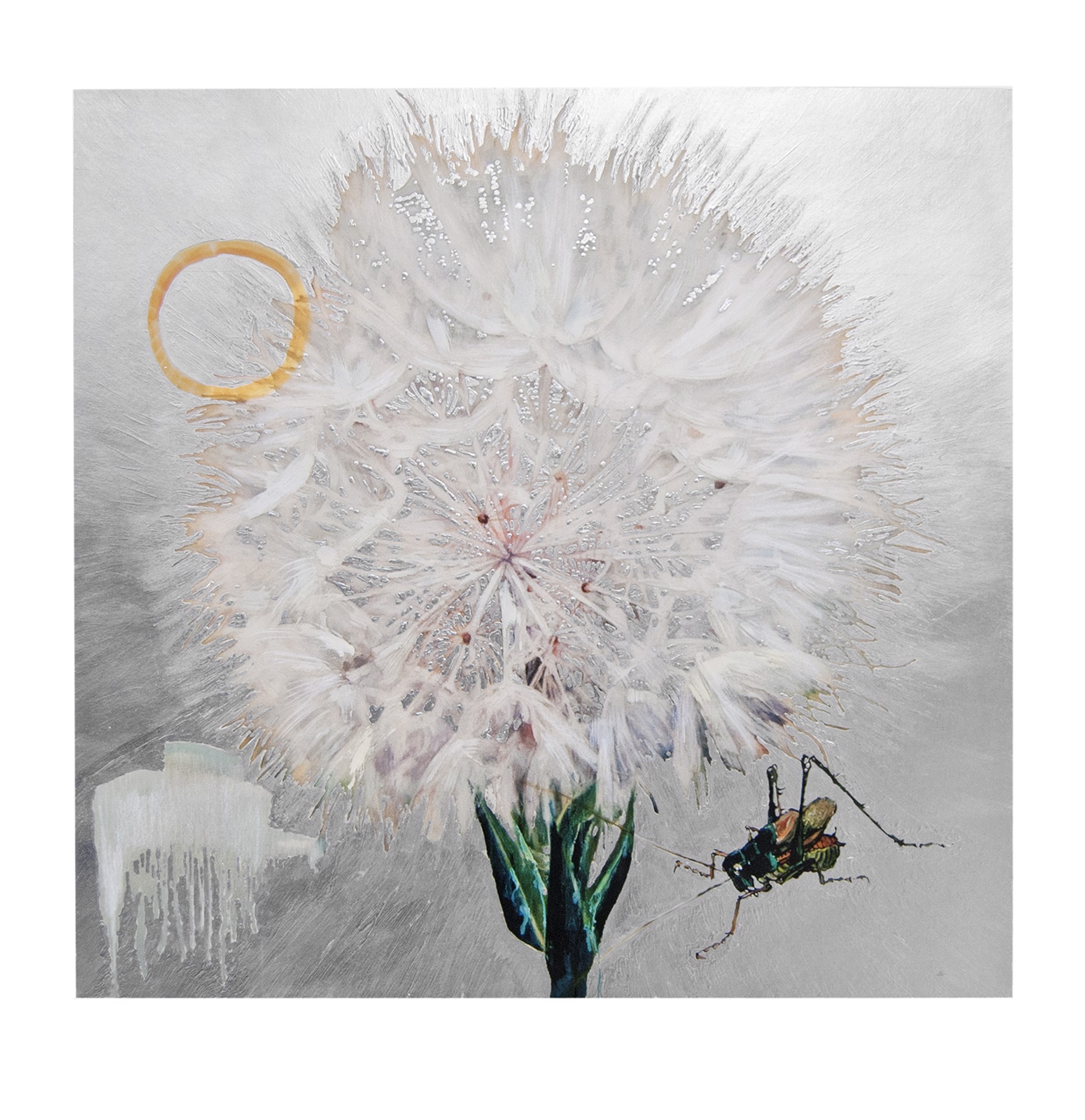 Dandelion with Cricket (Silver) 4/9 by Hung Liu
