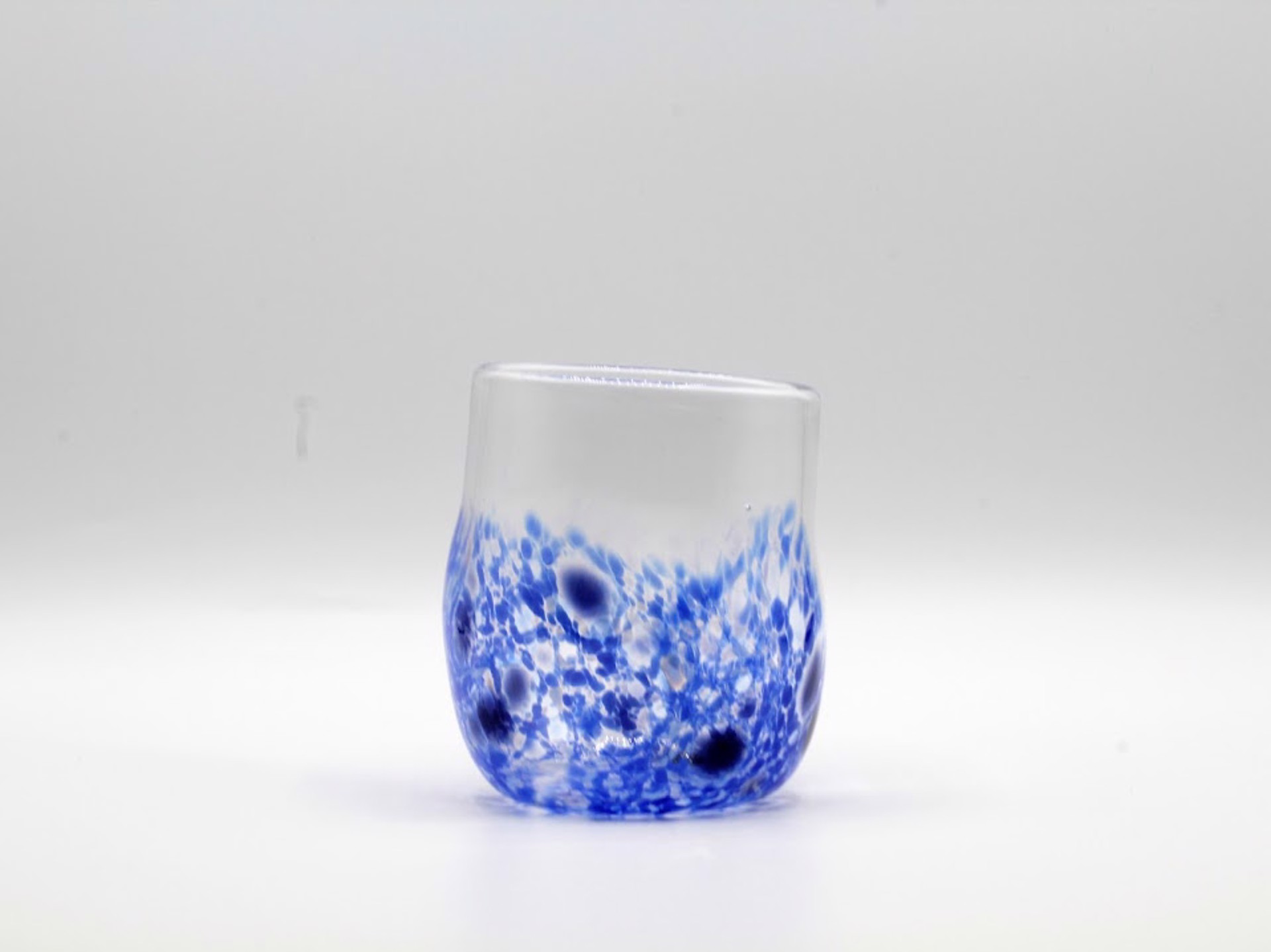 Flat Bottom Hand Blown Glass Cup - Royal by Katie Sisum