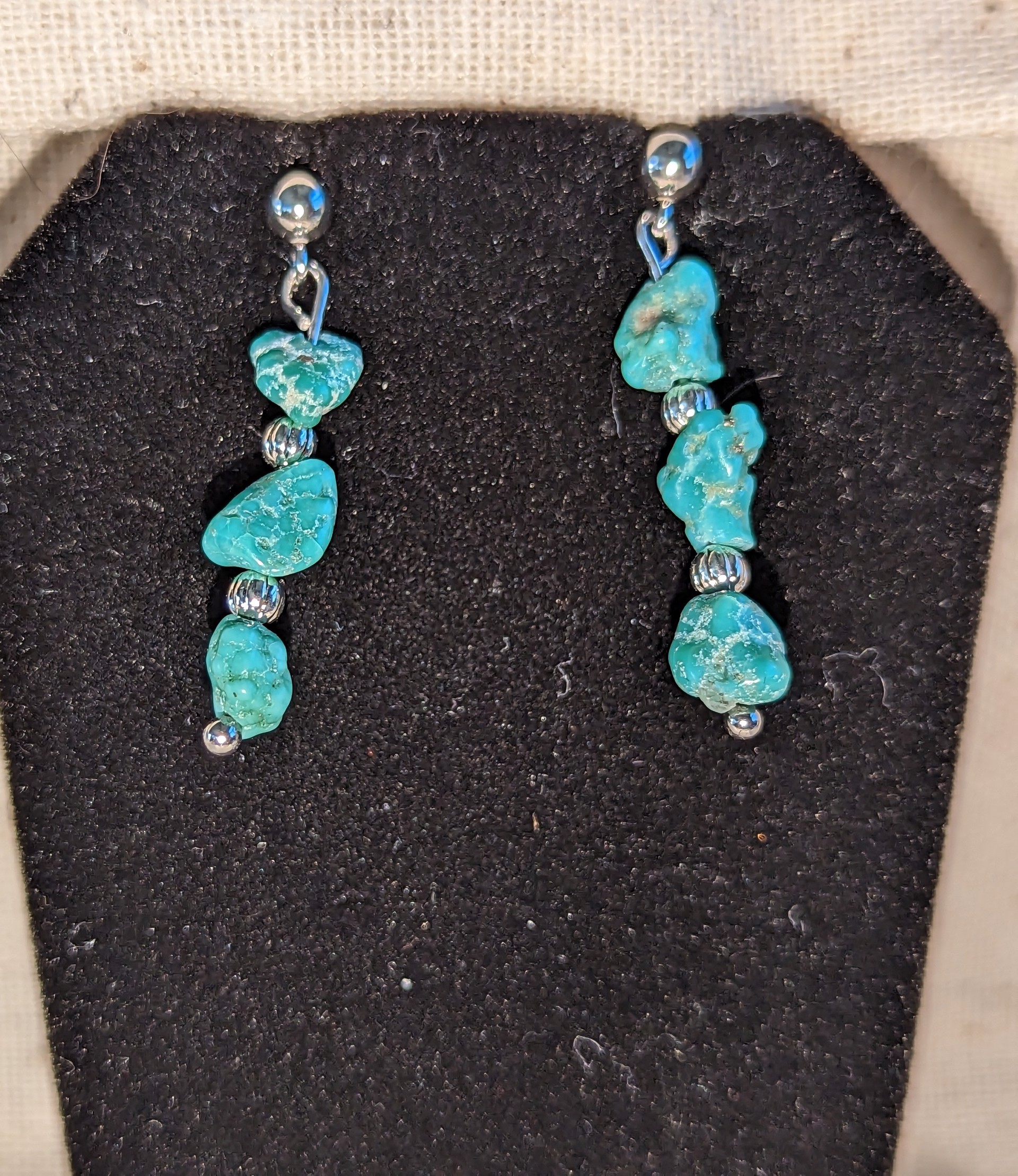 Turquoise Chip earrings by Betty Binder