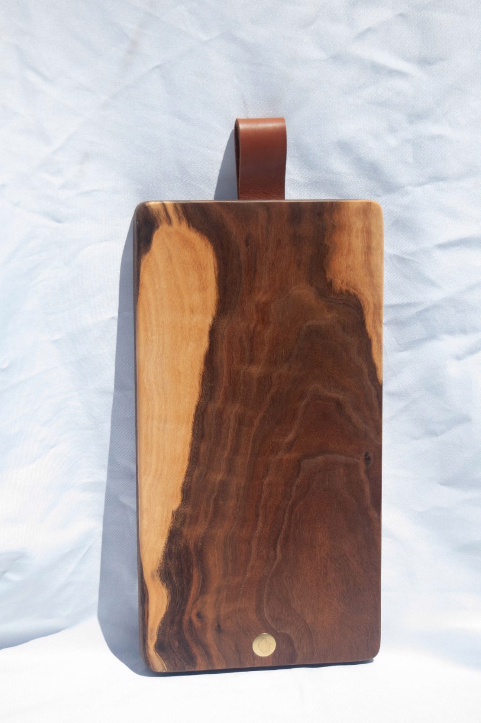 Walnut Cutting + Serving Board with leather strap (Small)