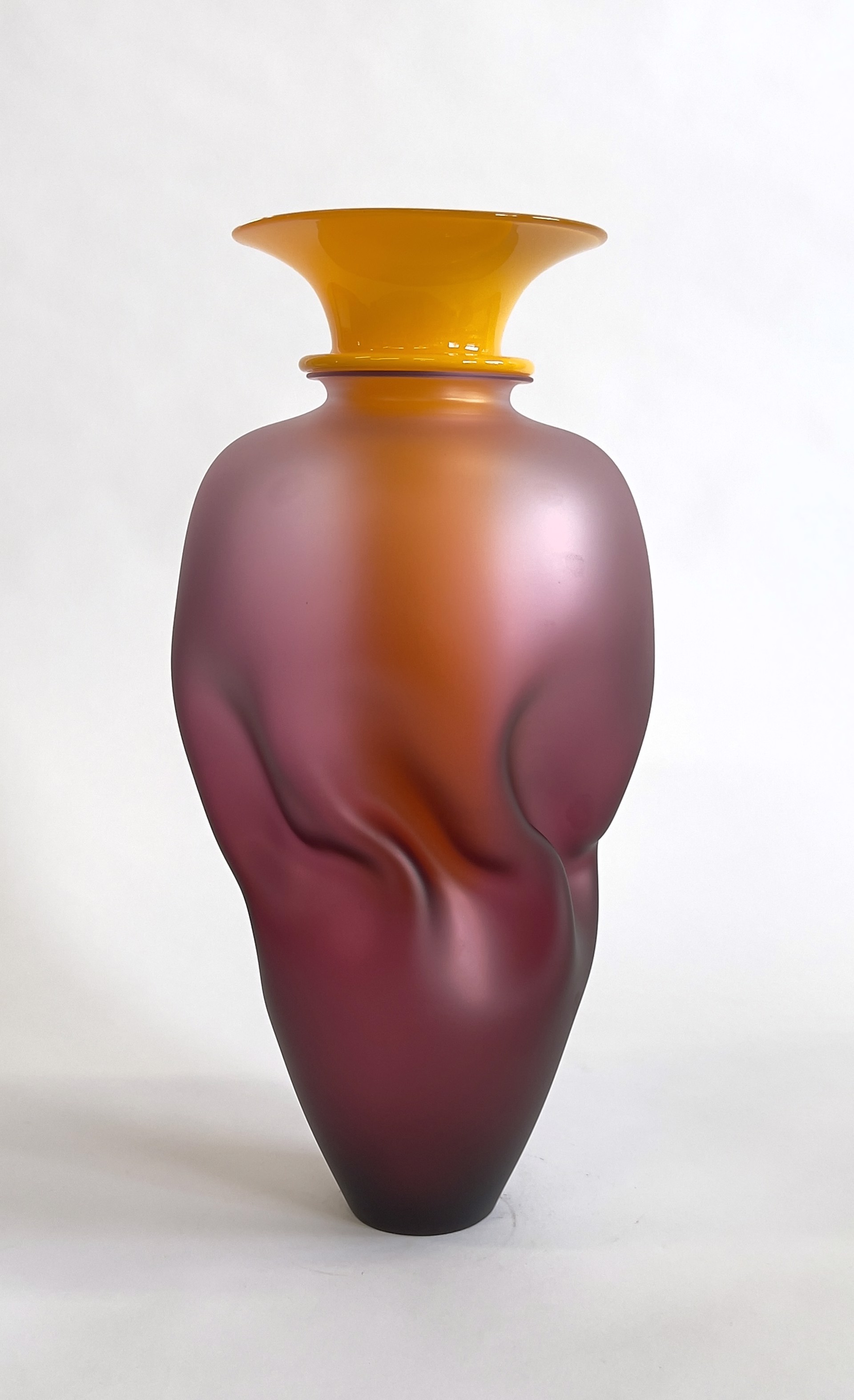 Red Amethyst Veil Vase (Mandarin Flute) by The Goodman Studio