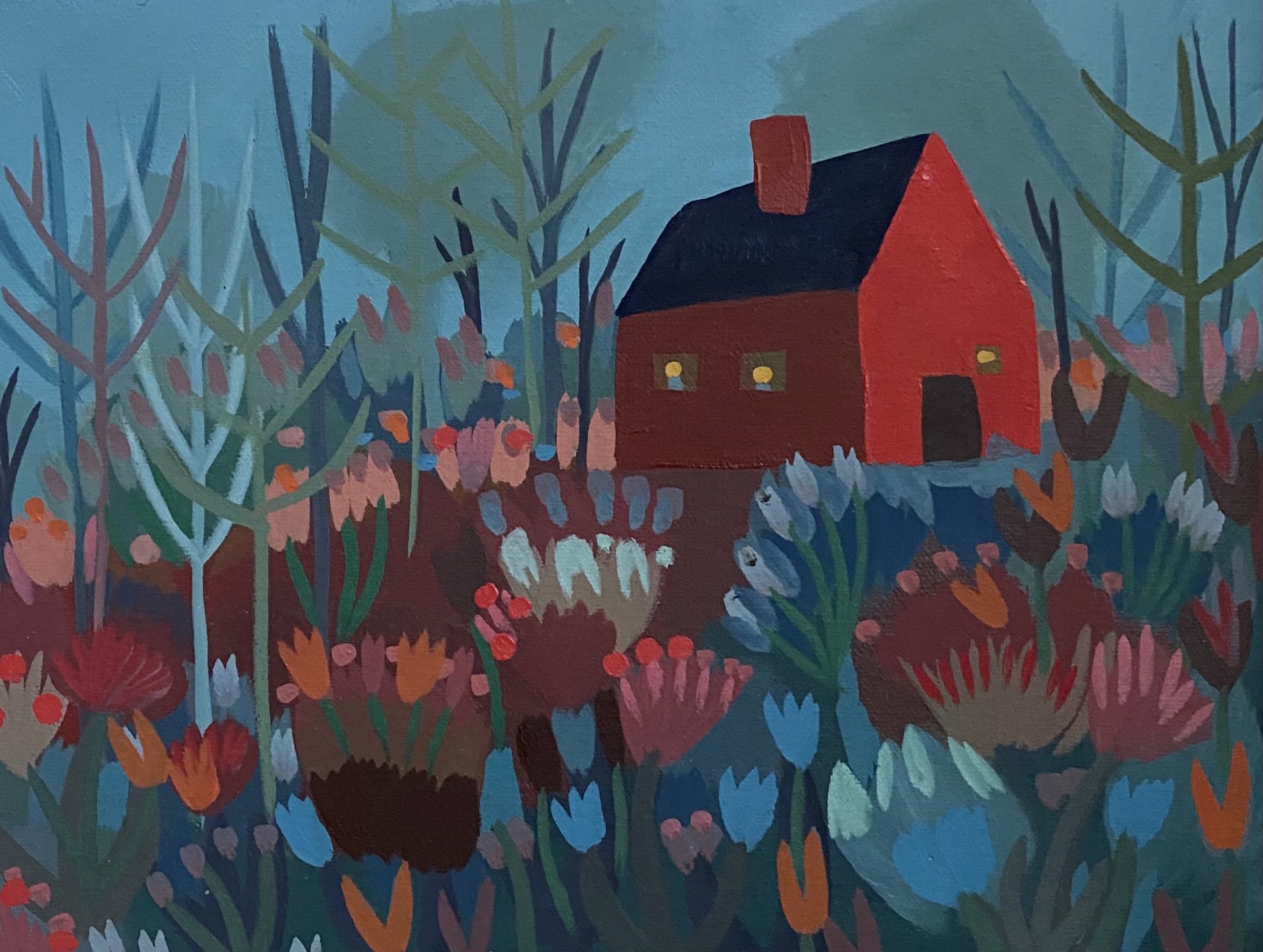 Red House in Early Spring by Sage Tucker-Ketcham