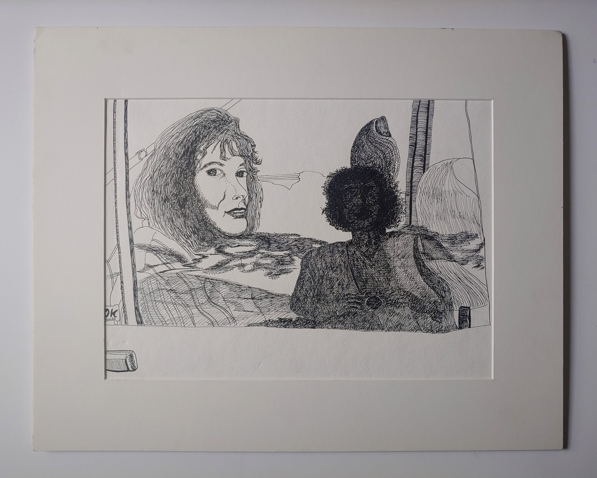 Car Window Portrait - Drawing by David Amdur