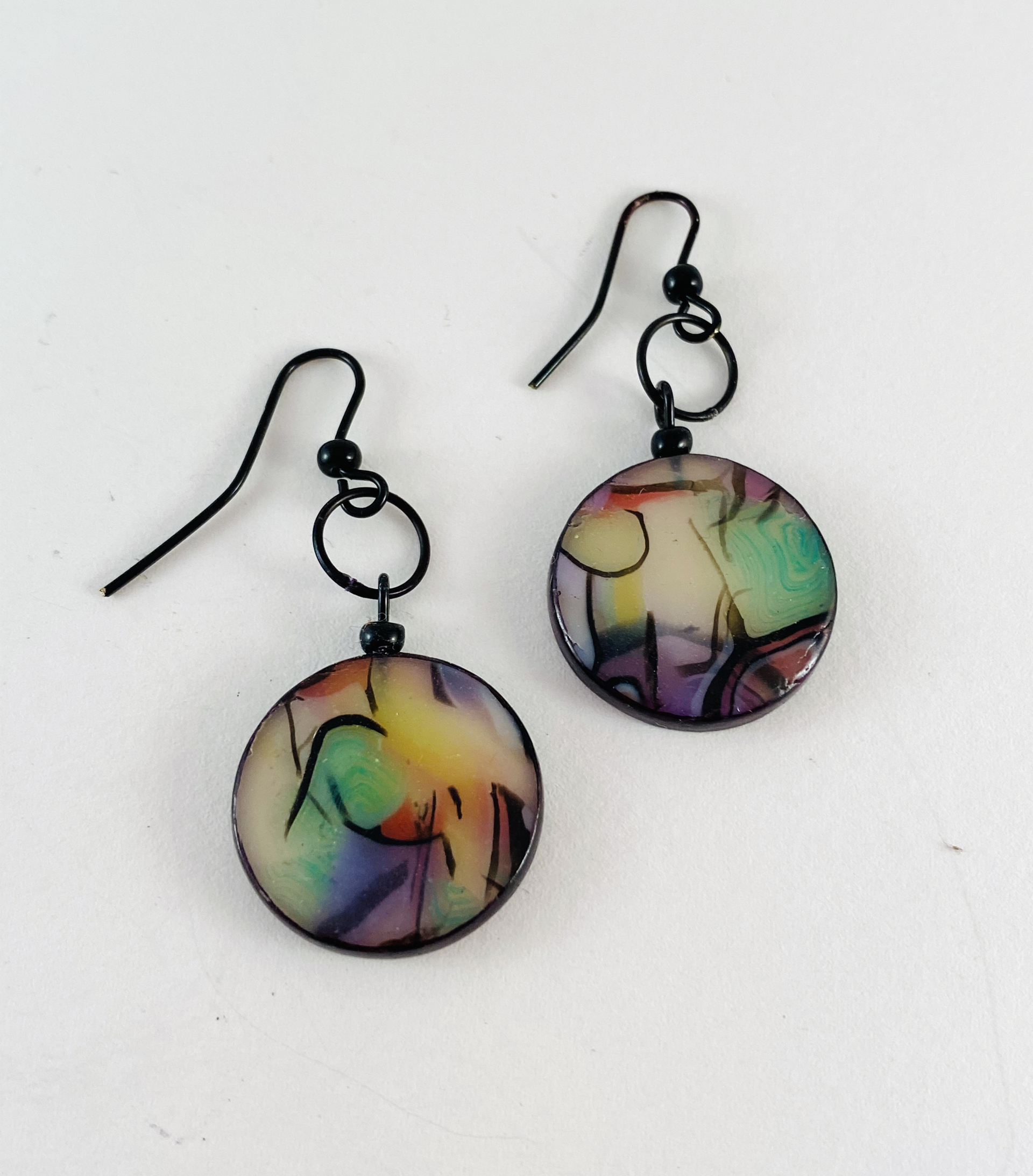 Multi Color Swirl on black 2a by Nancy Roth