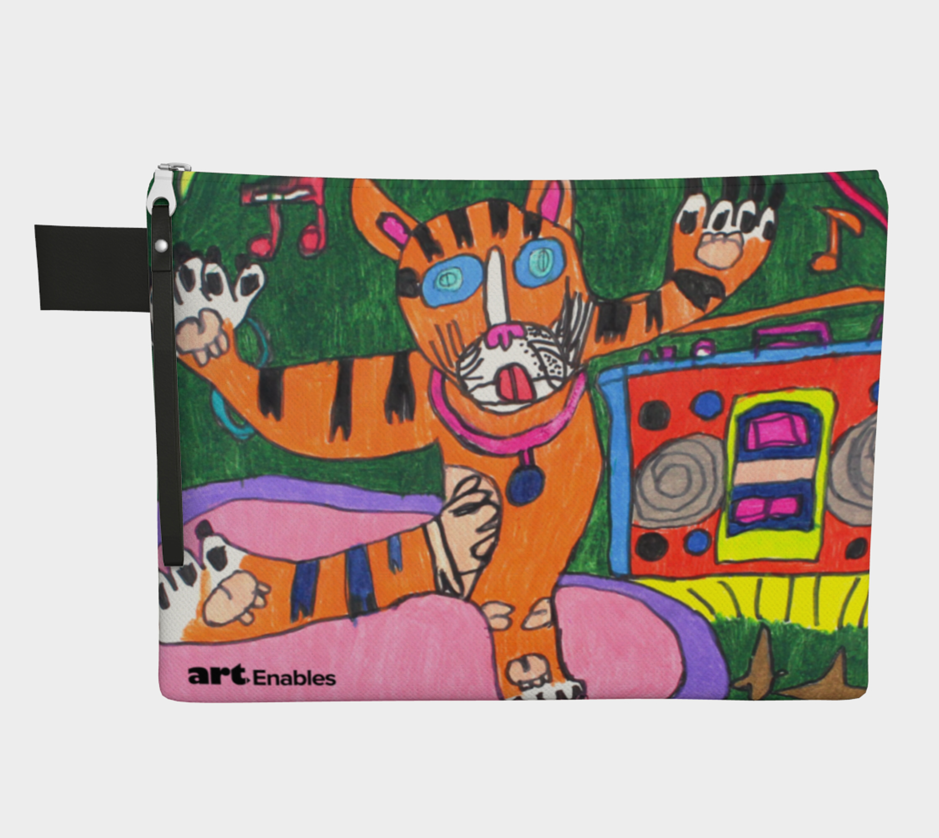 Zipper Carry-All ("My Dancing Tiger" by Imani Turner) by Art Enables Merchandise