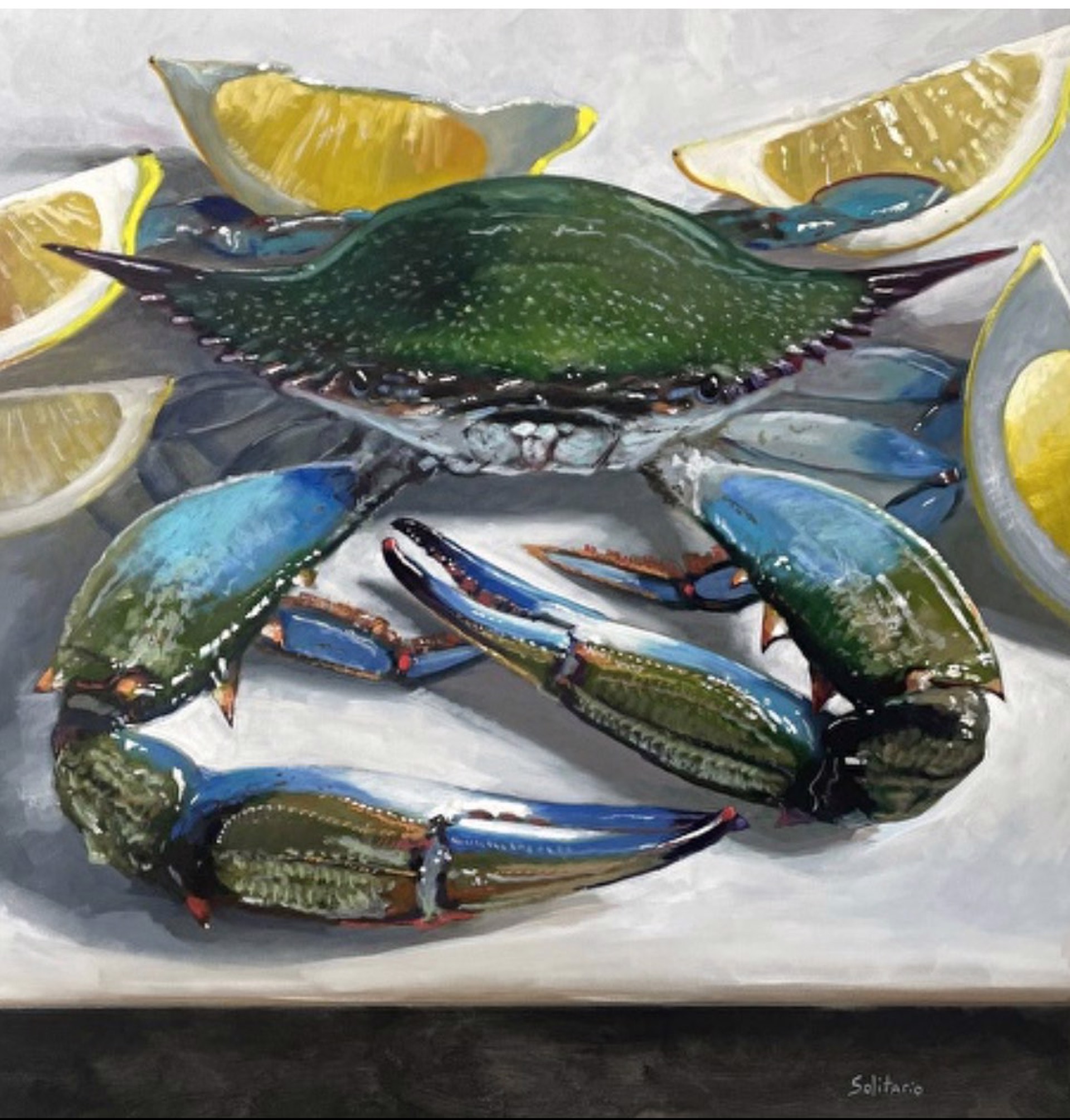 Blue Crab & Lemons by Billy Solitario