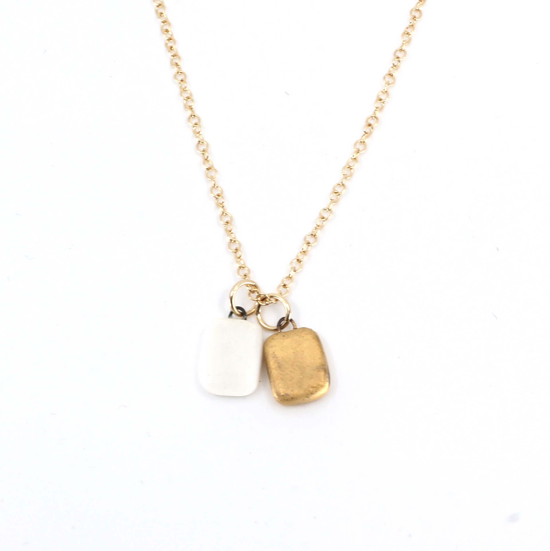 White + Gold Necklace by Jessica Wertz