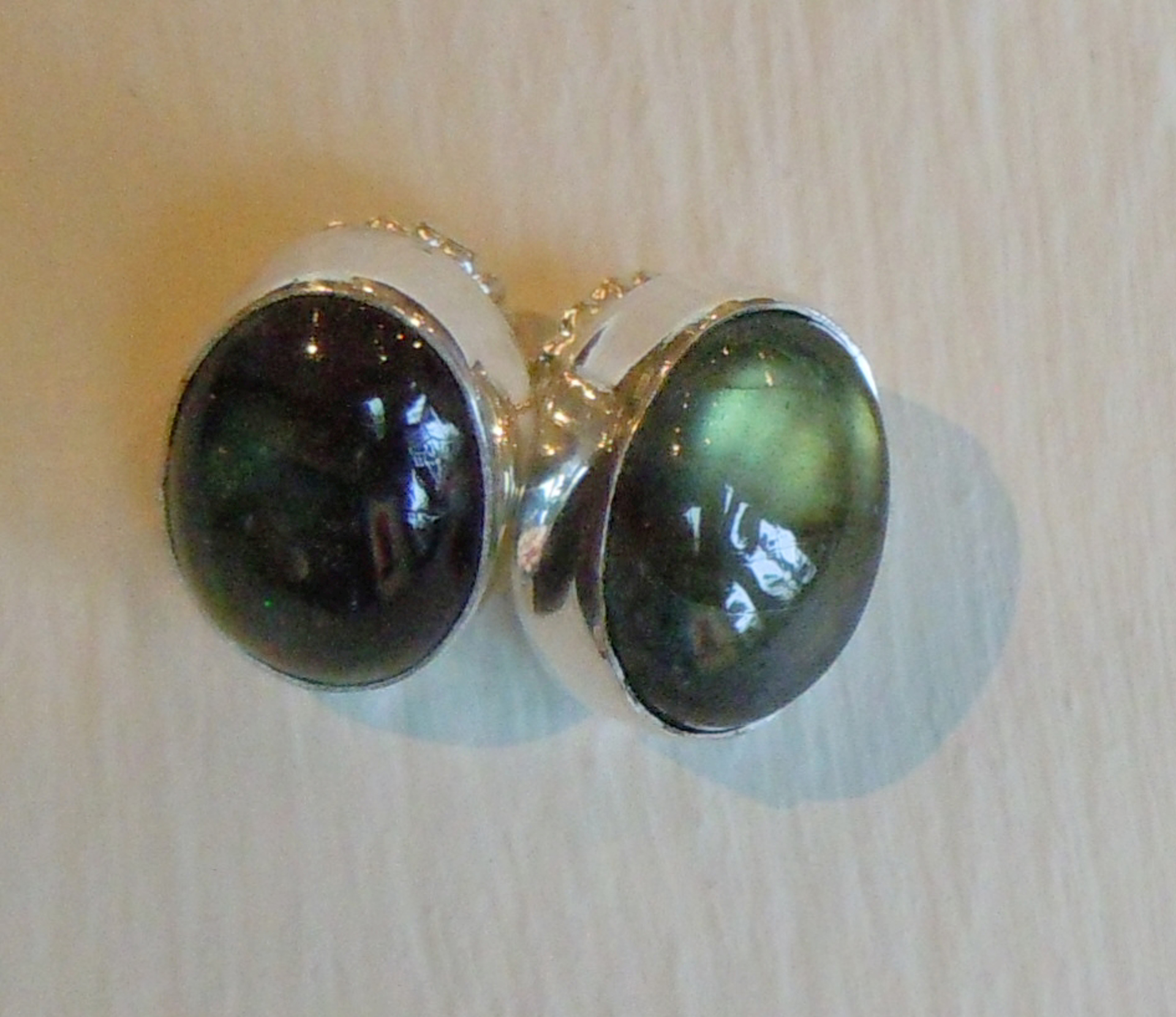 Sterling Labradorite Post Earring  by Anne Forbes