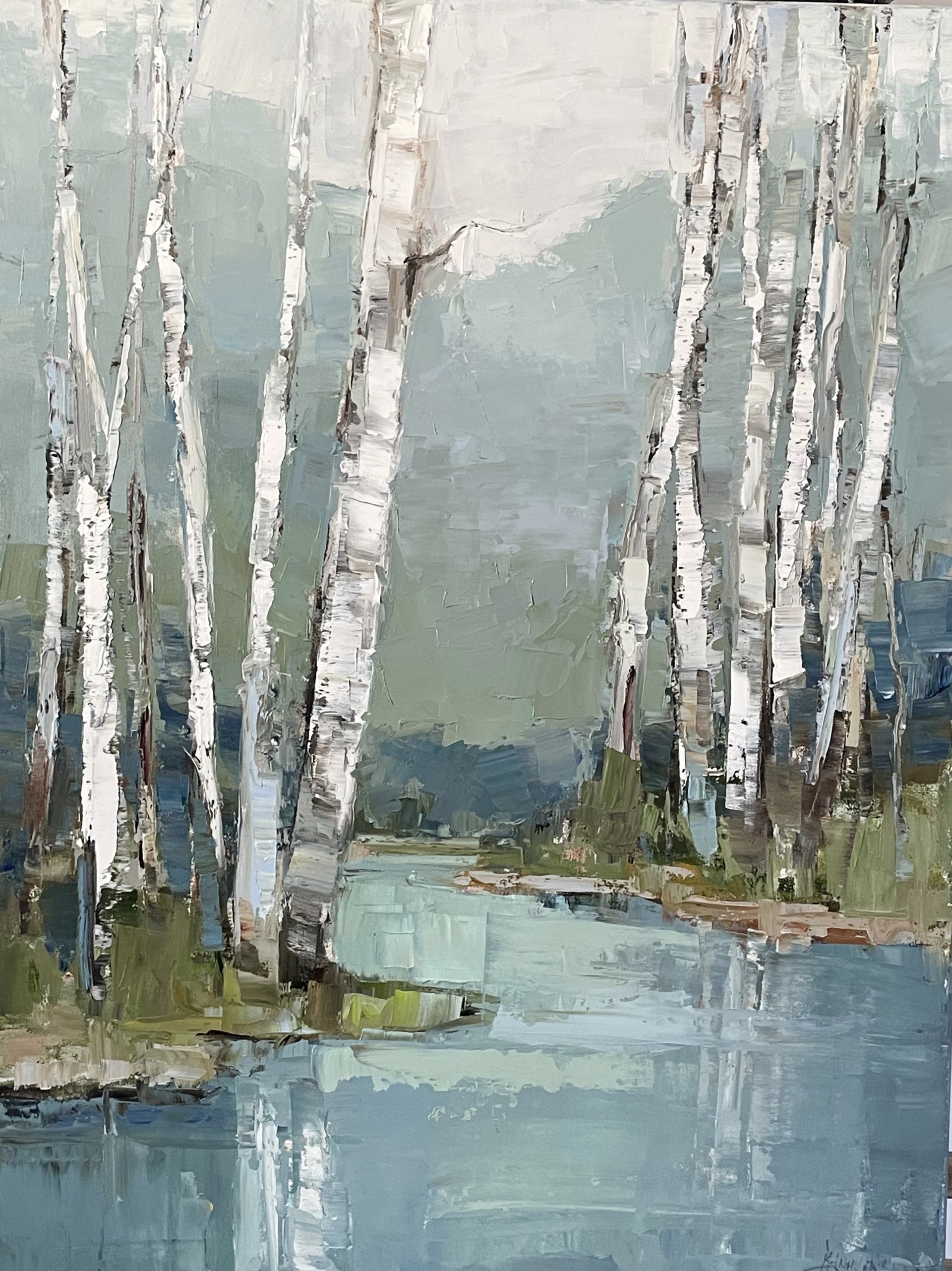 Water Among the Birch by Barbara Flowers