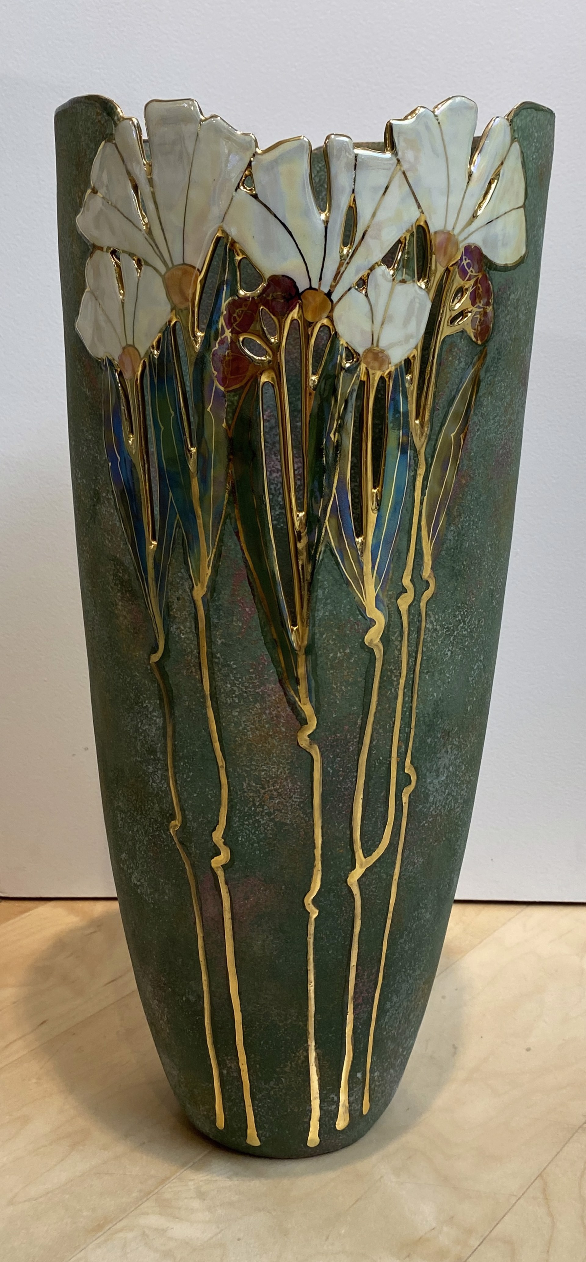 Large Gallery Vase Green by Jan Phelan