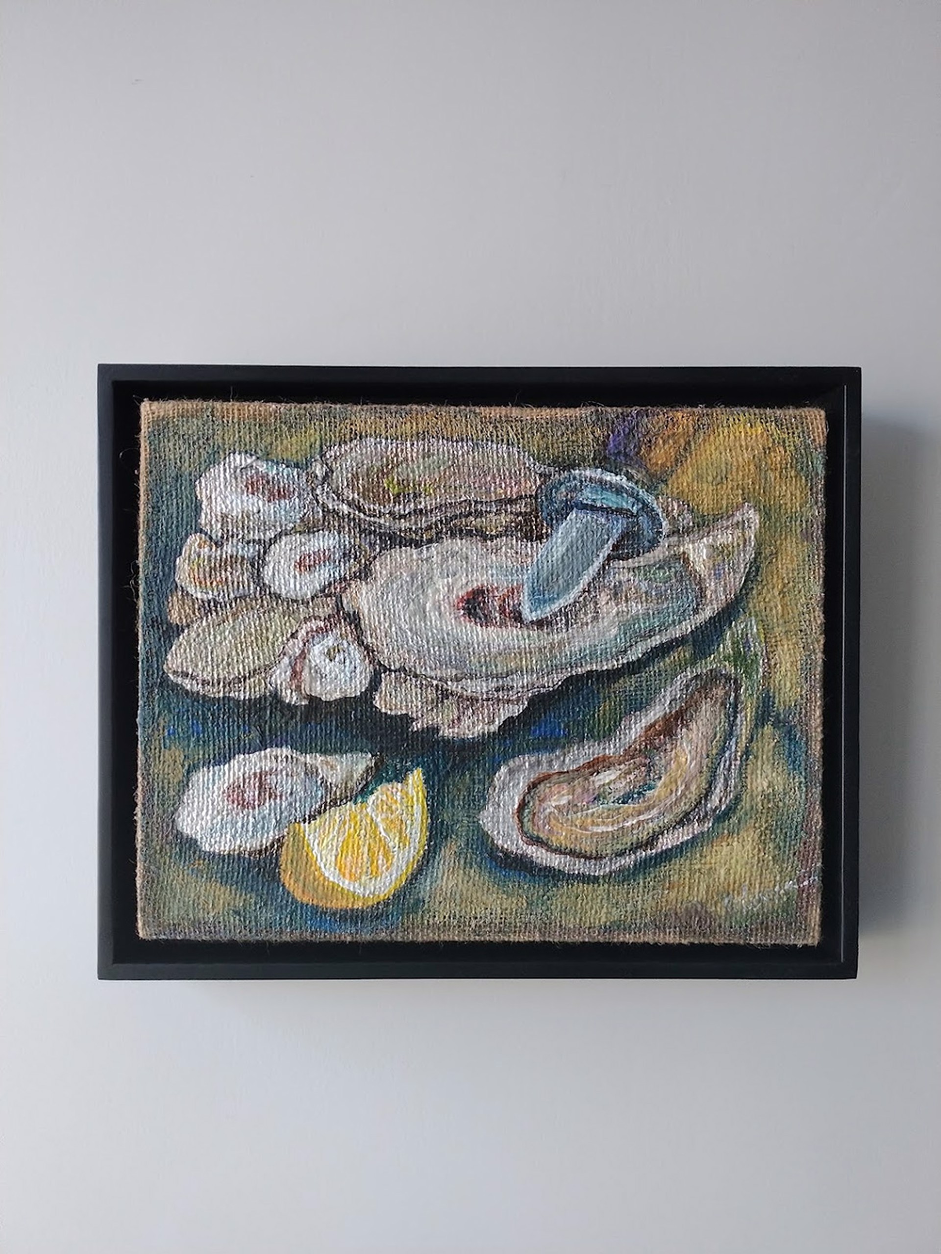 "Metallic Oysters" original acrylic painting by Olessia Maximenko