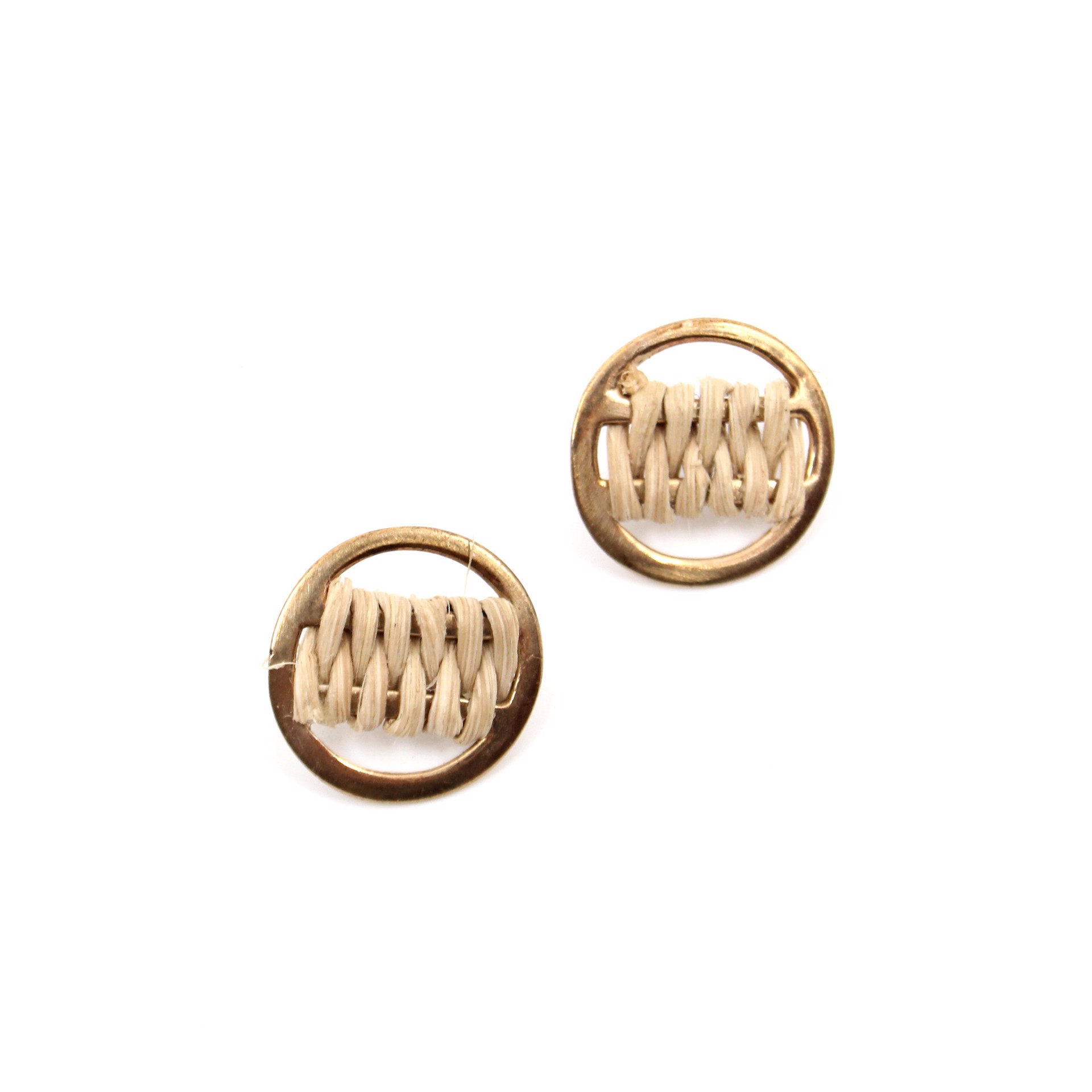Woven Circle Studs - reed by Flag Mountain Jewelry