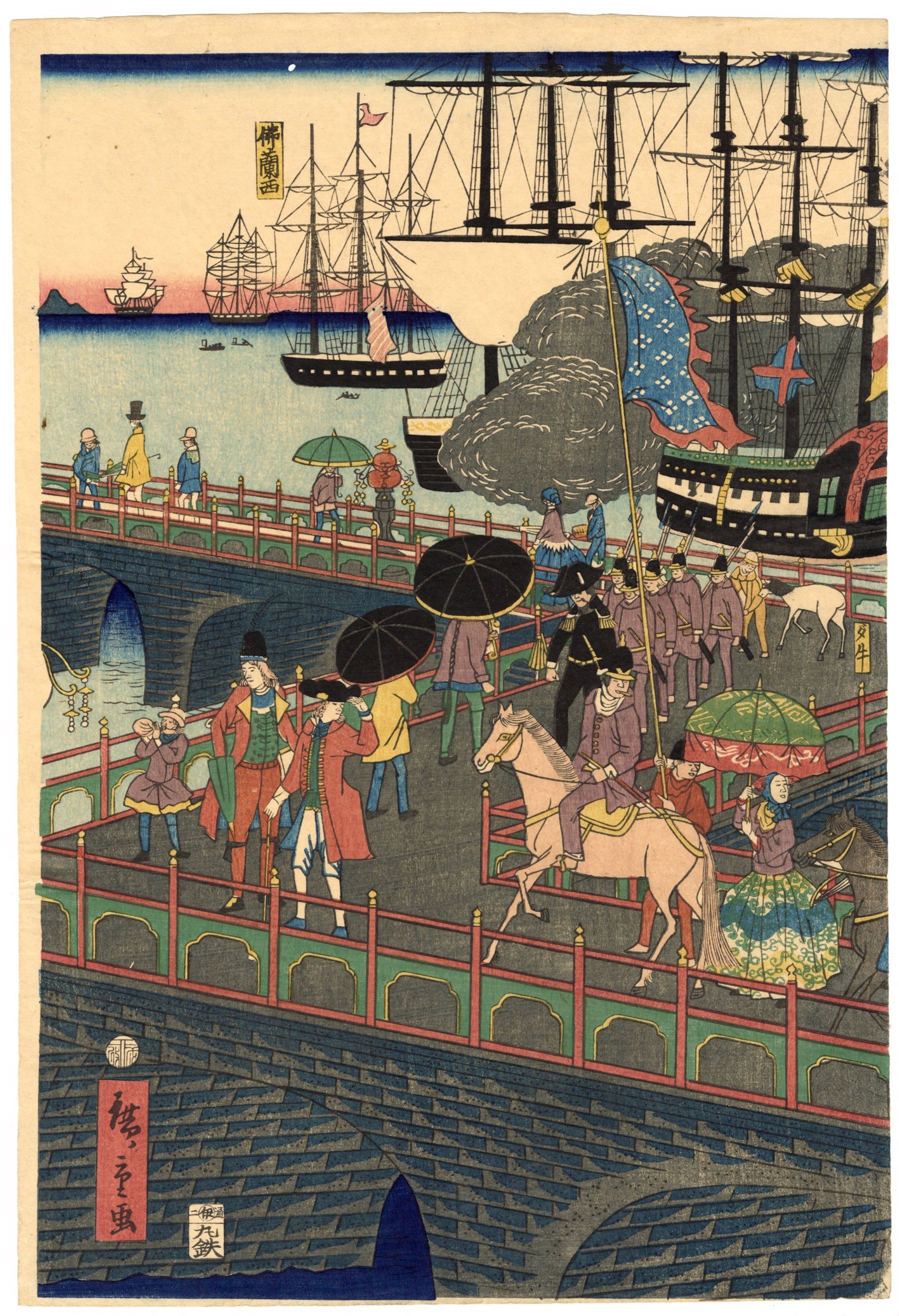 An Imaginary View of the Port of London by Hiroshige II