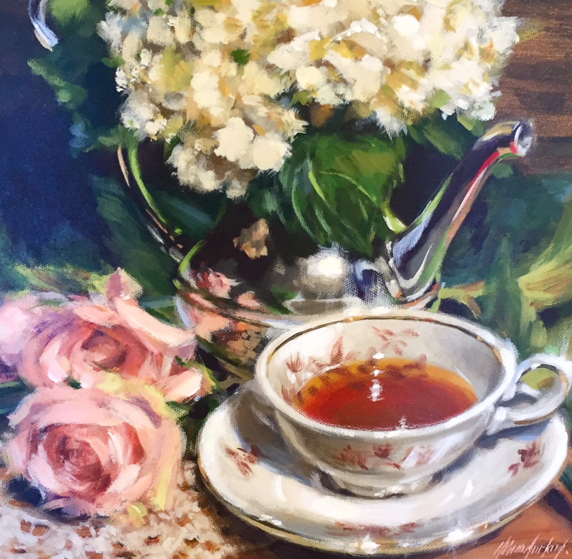 Hydrangea Tea  by Angela Bandurka