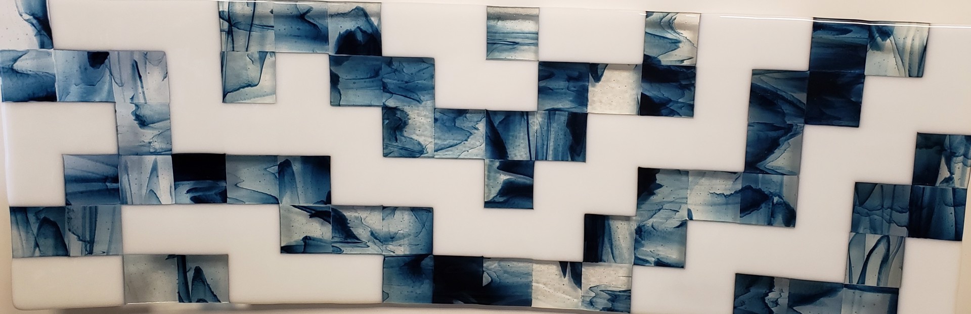 Kia White/ Blue Squares Wall Mount by T. Gooding