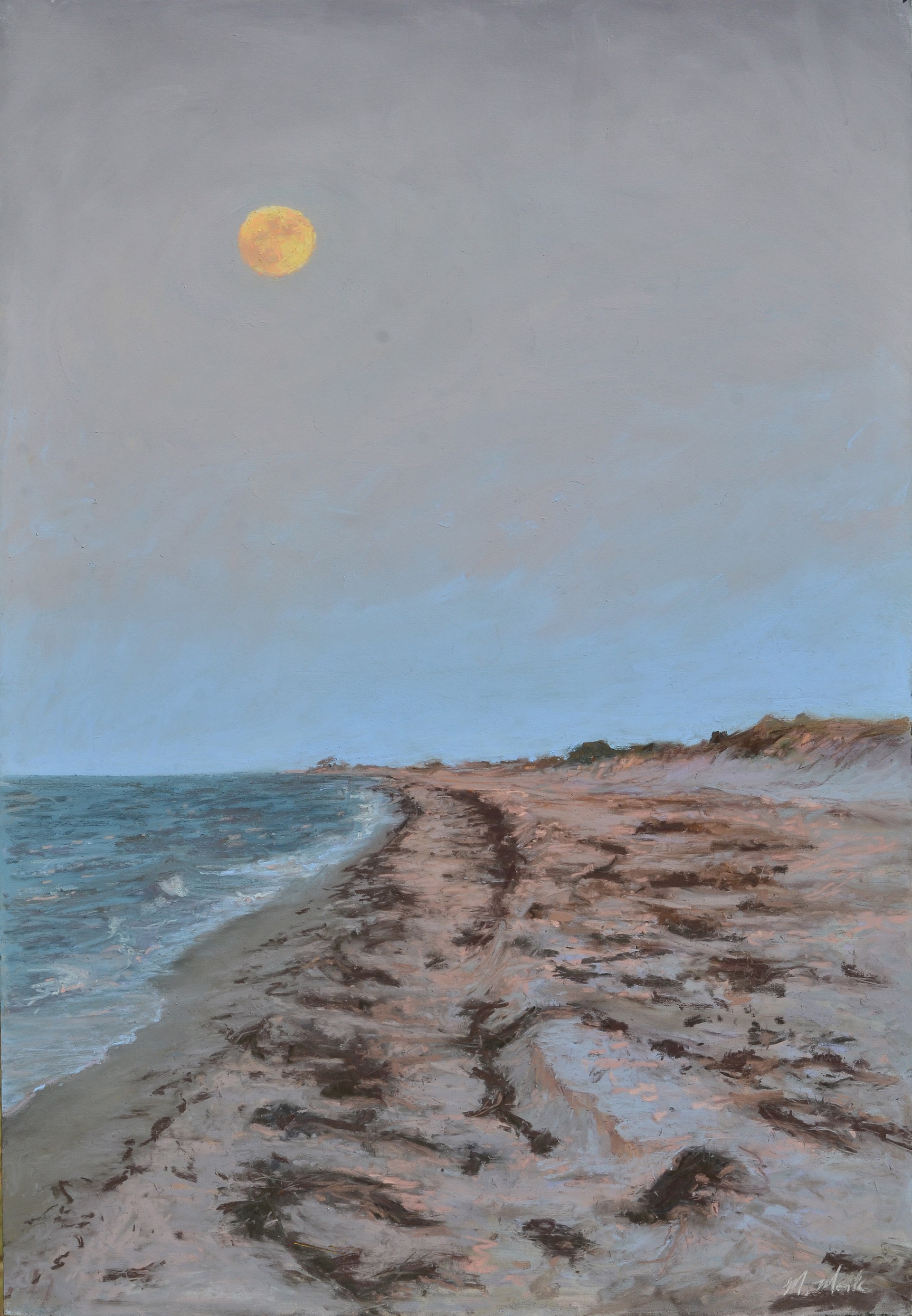 Early Moon Rise Horn Island by Mary Monk