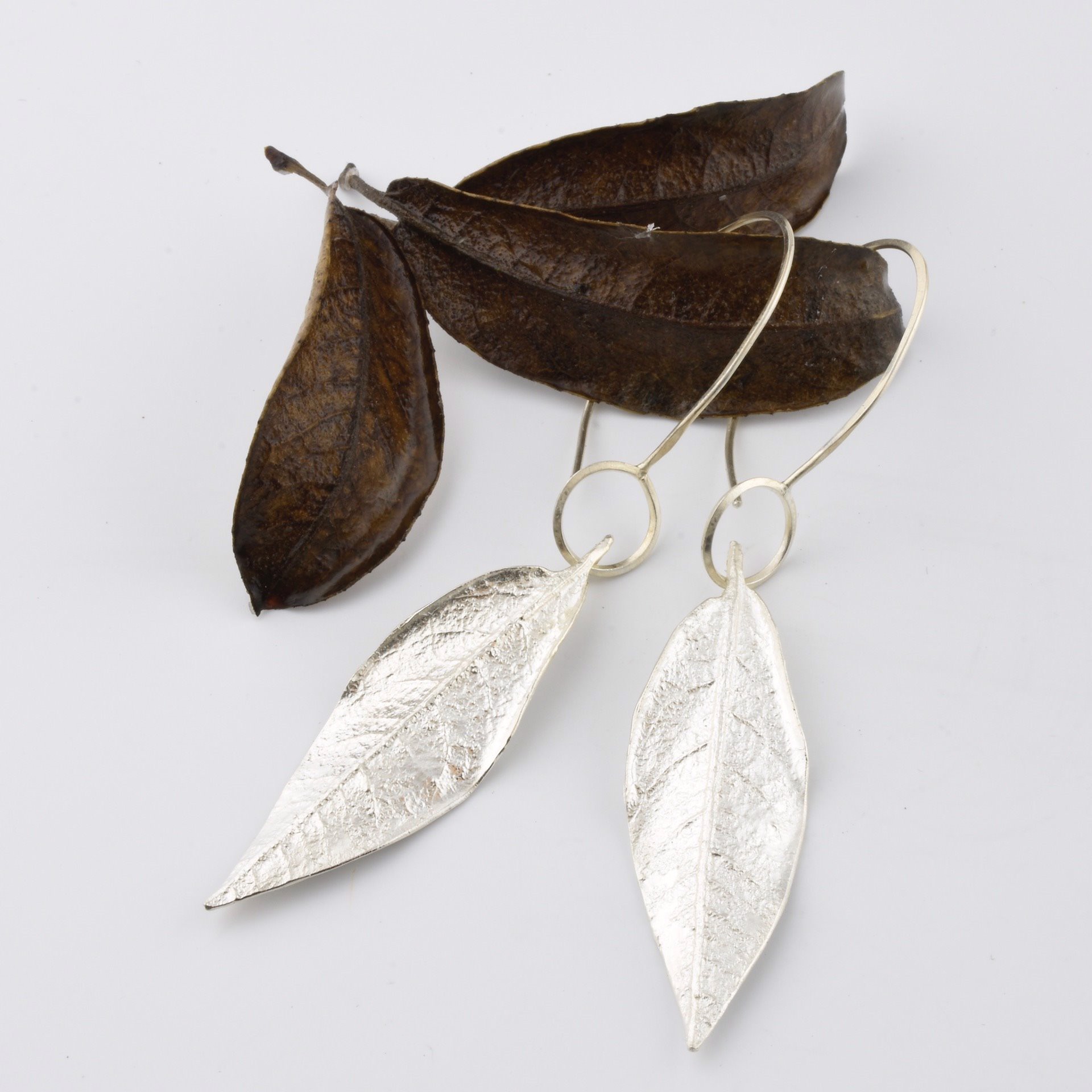 Long Myrtle Wood Leaves on Big Wire by April Ottey