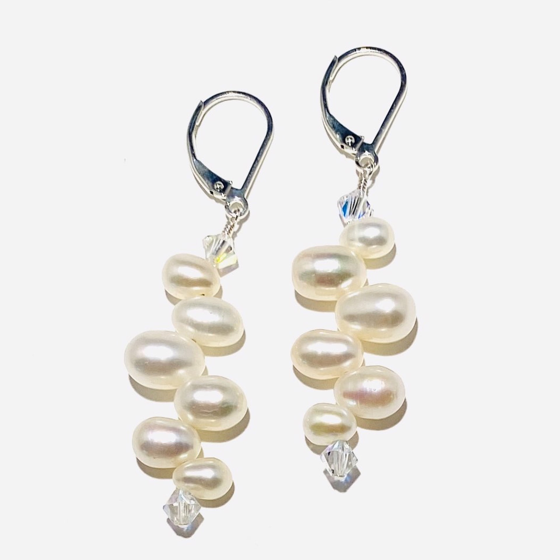 Pearl Brios and Swarovski Crystal Earrings SHOSH23-35 by Shoshannah Weinisch