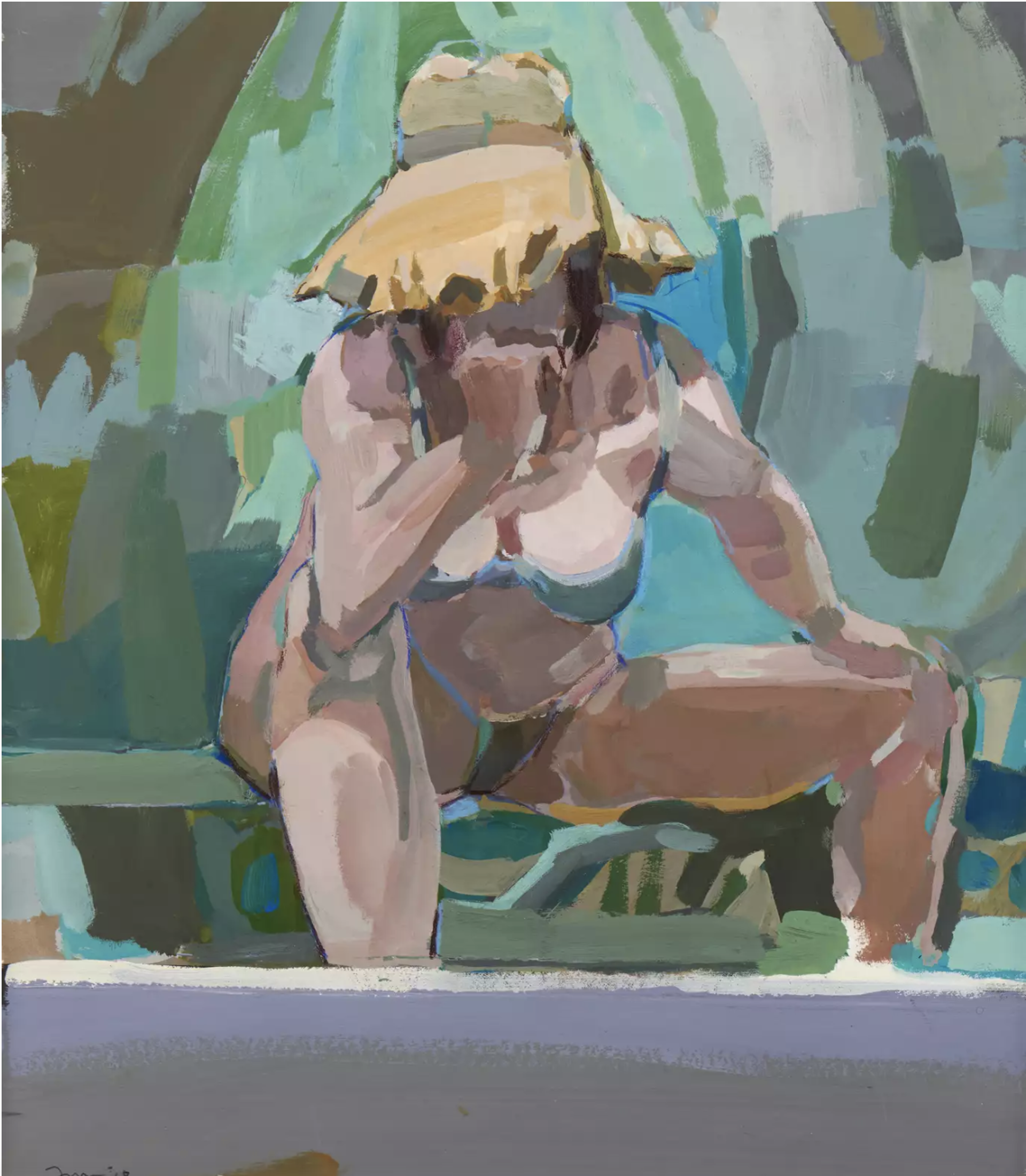 Palm Shade Thinker by Kim Frohsin