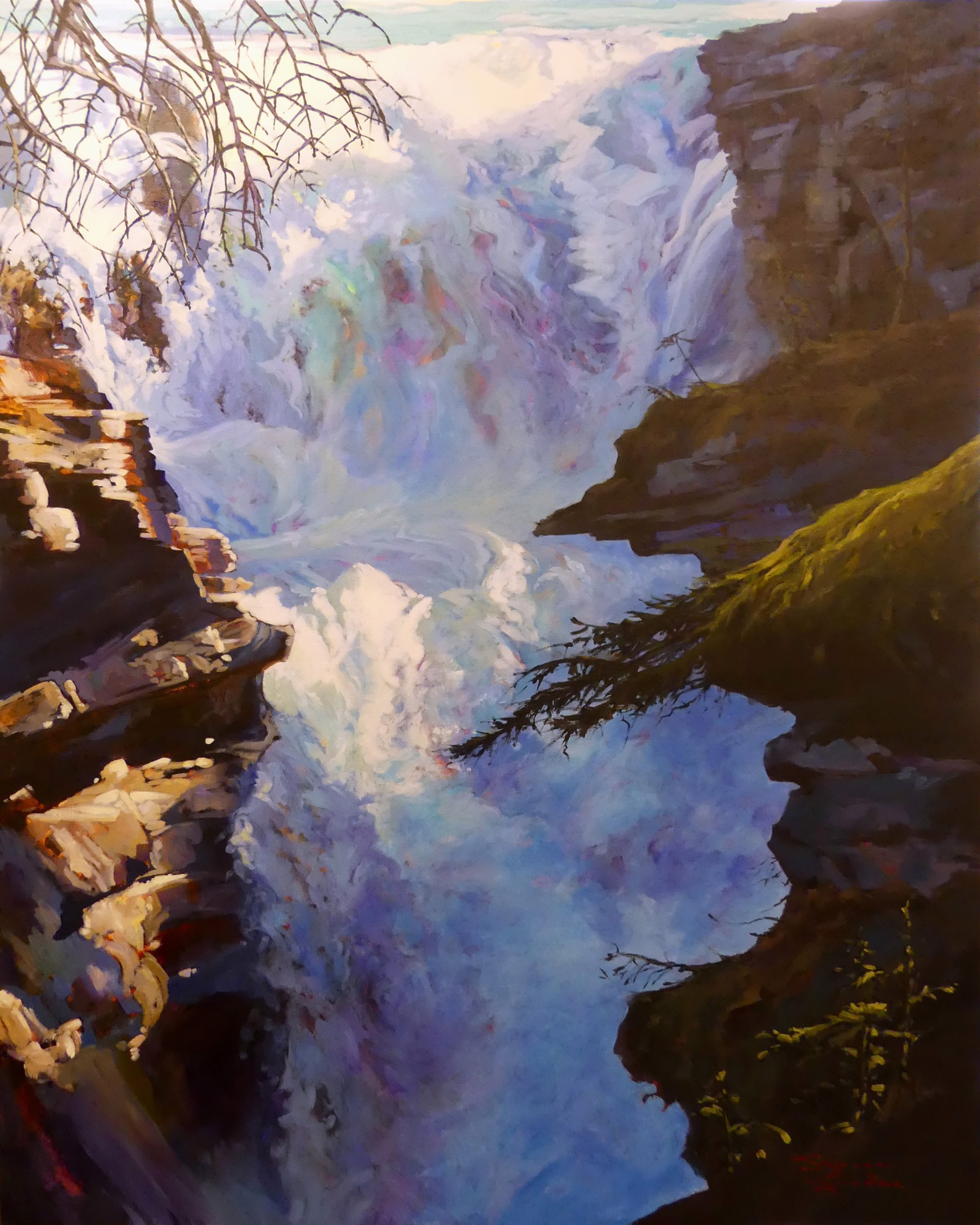 Over the Edge, Athabasca Falls by Suzanne Sandboe