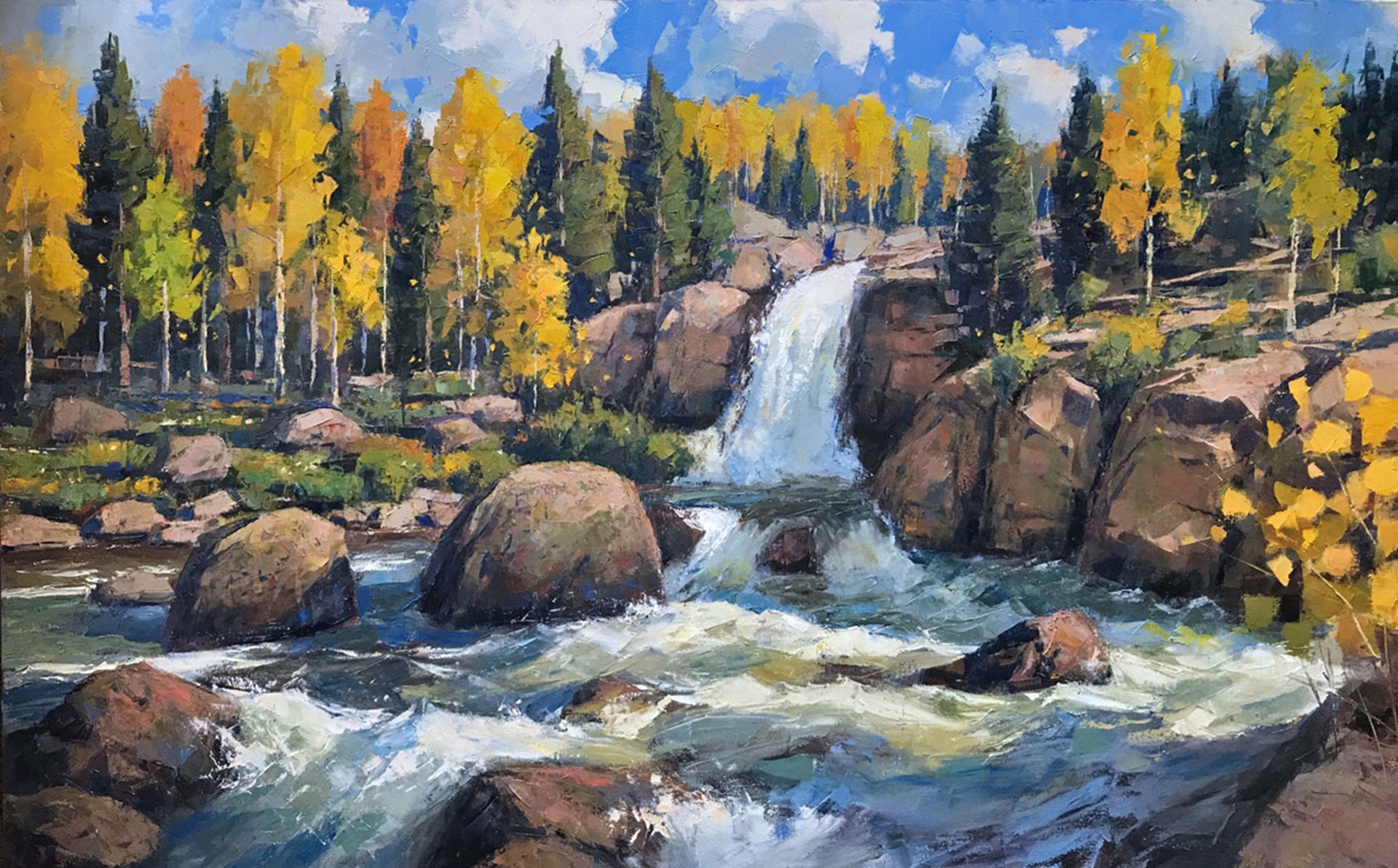 Alberta Falls Autumn by Perry Brown