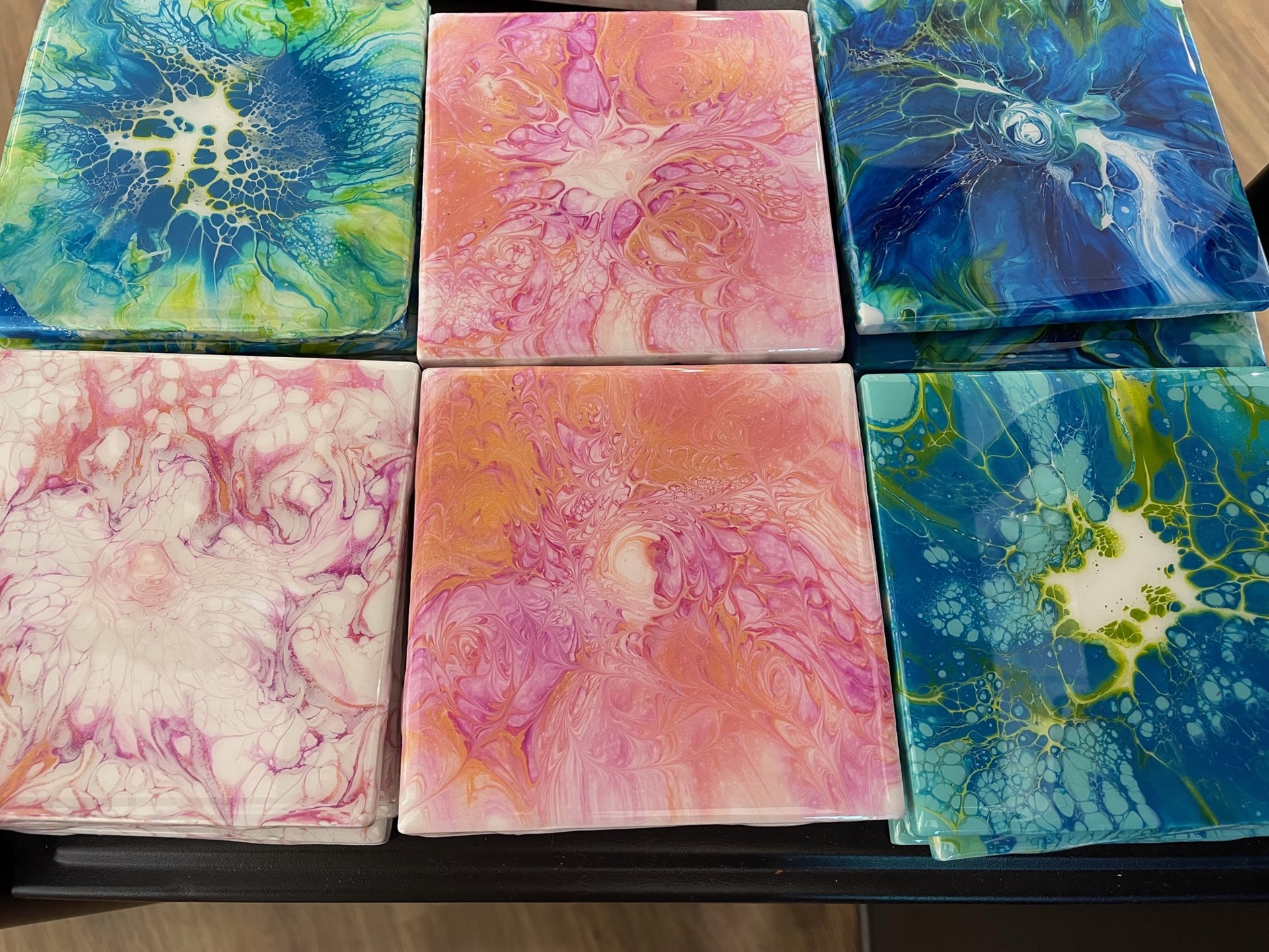 Resin Coaster Sets Various Colors by Alisa Butler