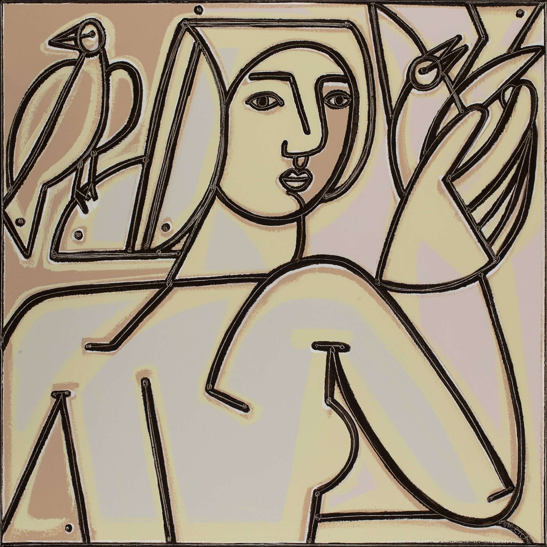 WOMAN WITH DOVES by AMERICA MARTIN