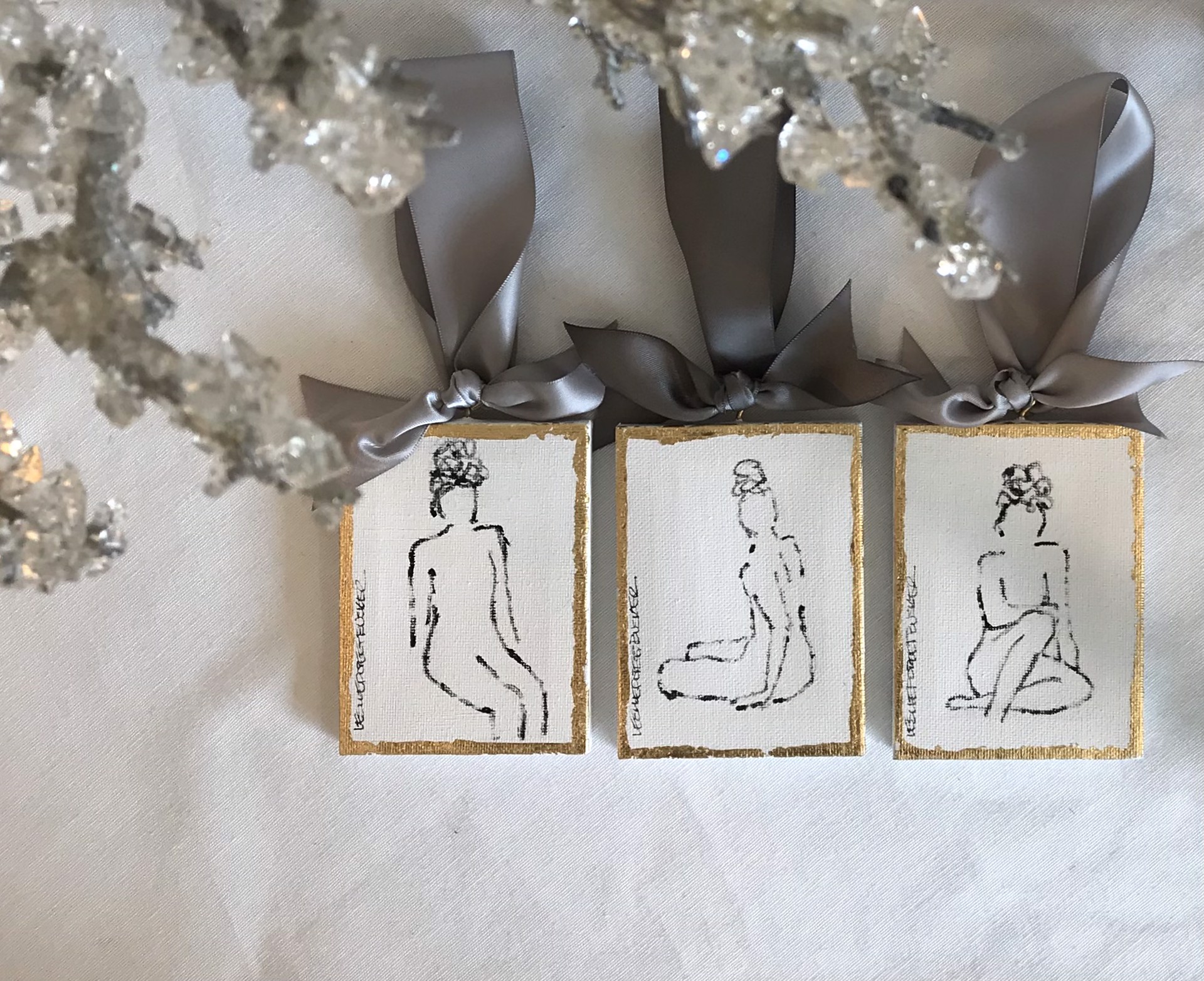 2021 Holiday Figure Ornaments, Set of Three, Group 3 by Leslie Poteet Busker