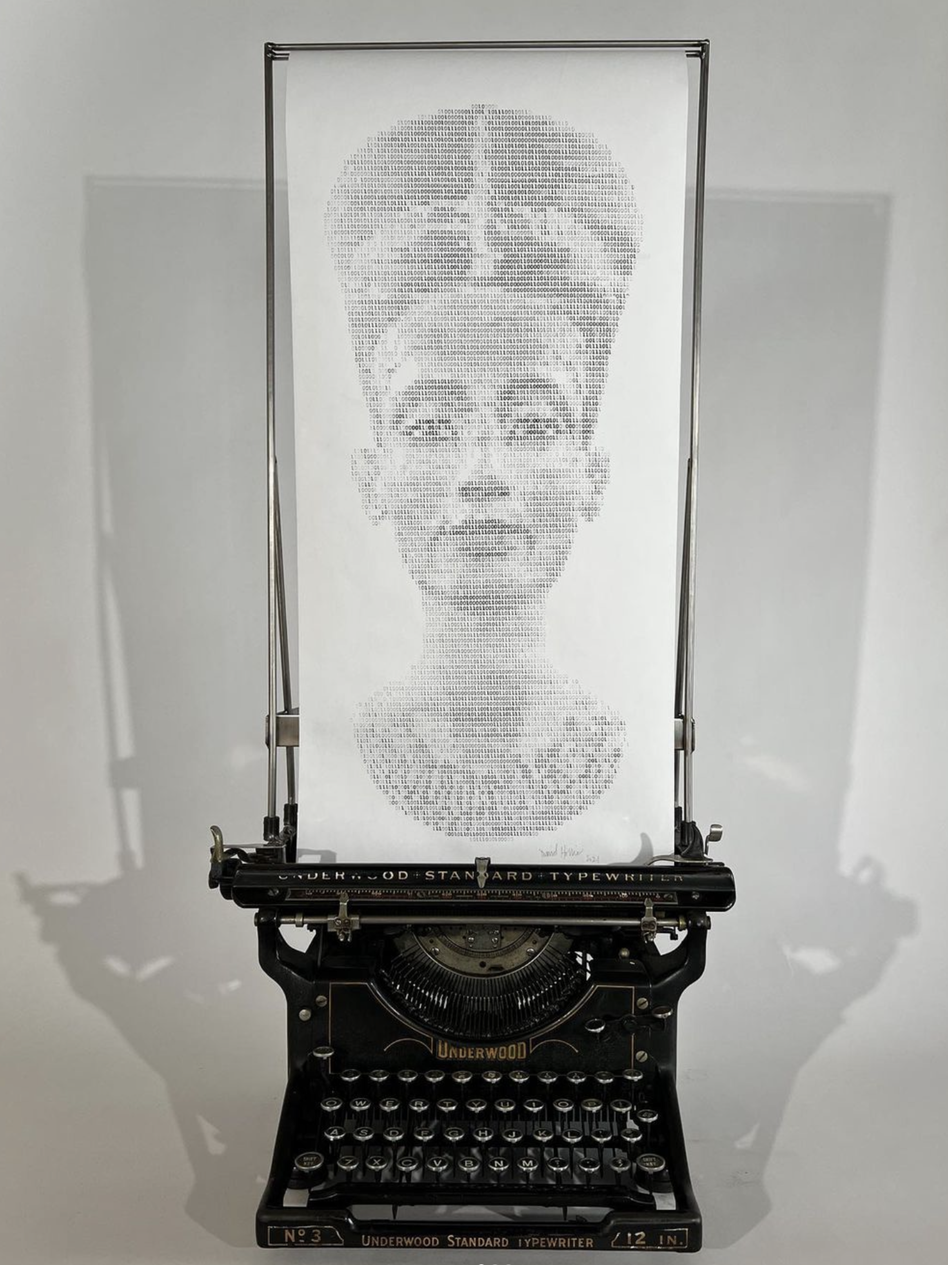 Nefertiti (Text: Tomb Inscription in Binary Code) by David Hollier