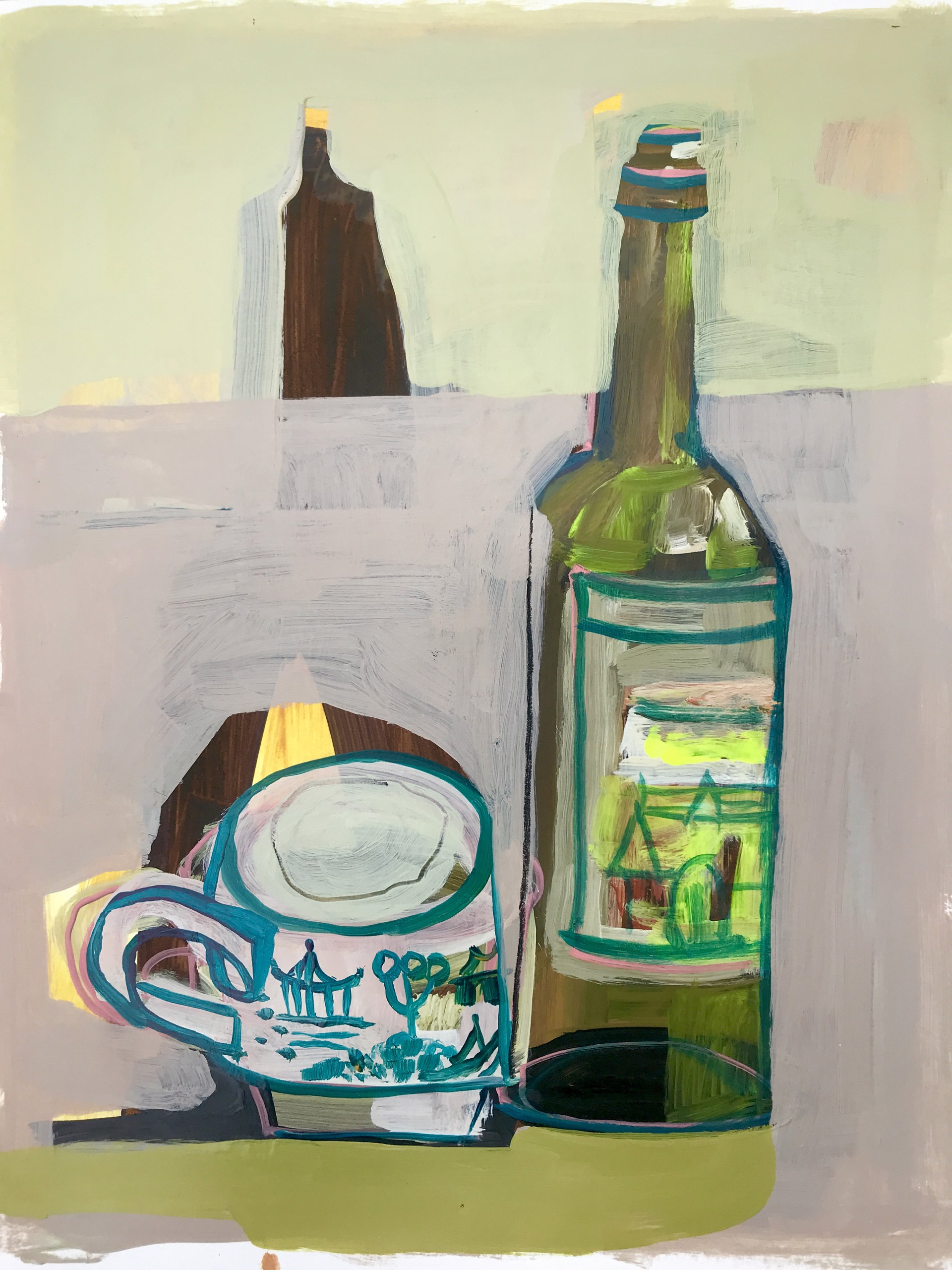 Une bouteille avec une tasse de thé chinoise by Rachael Van Dyke
