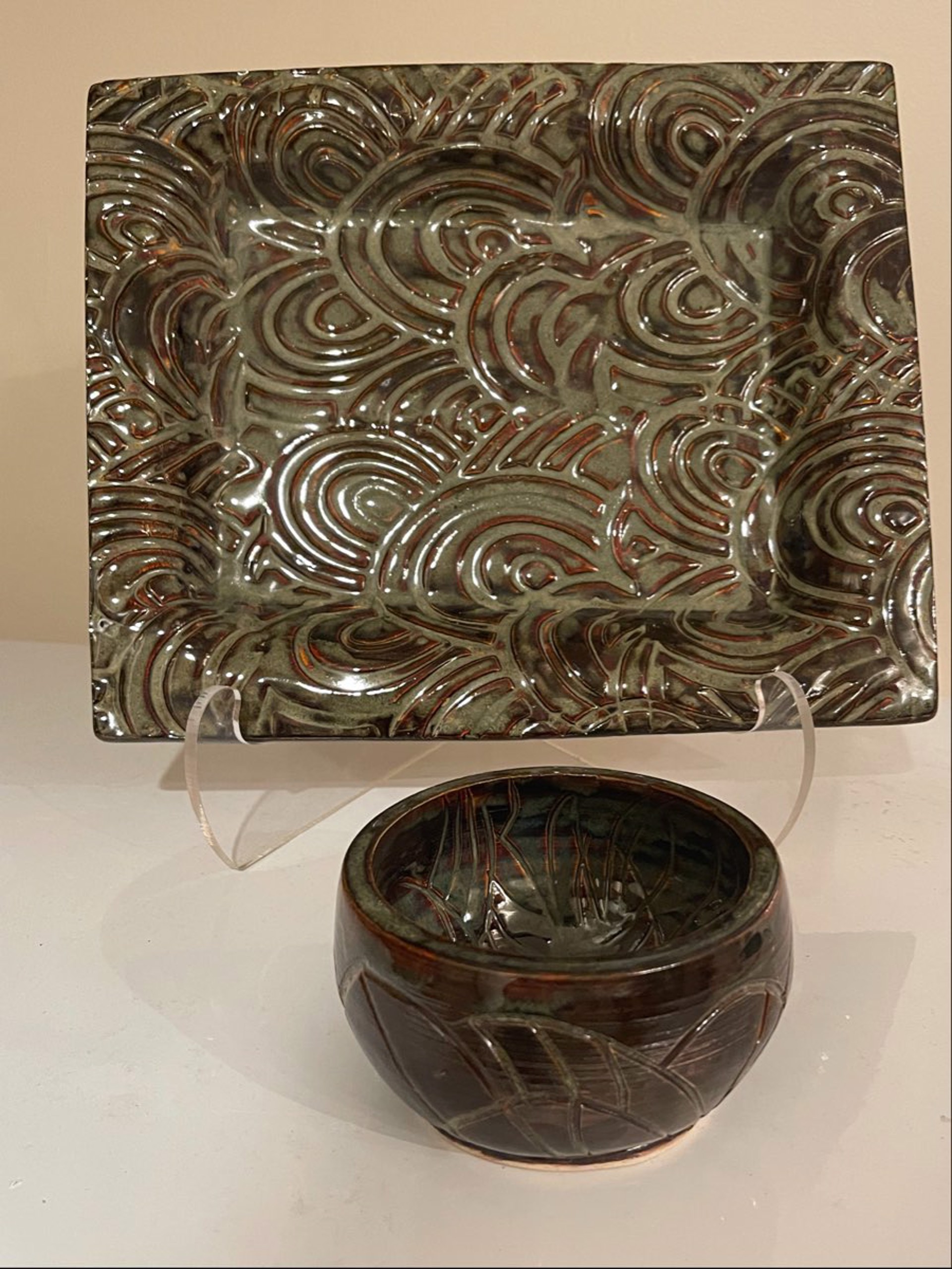 Rectangular Platter and Bowl by Patricia Simpson