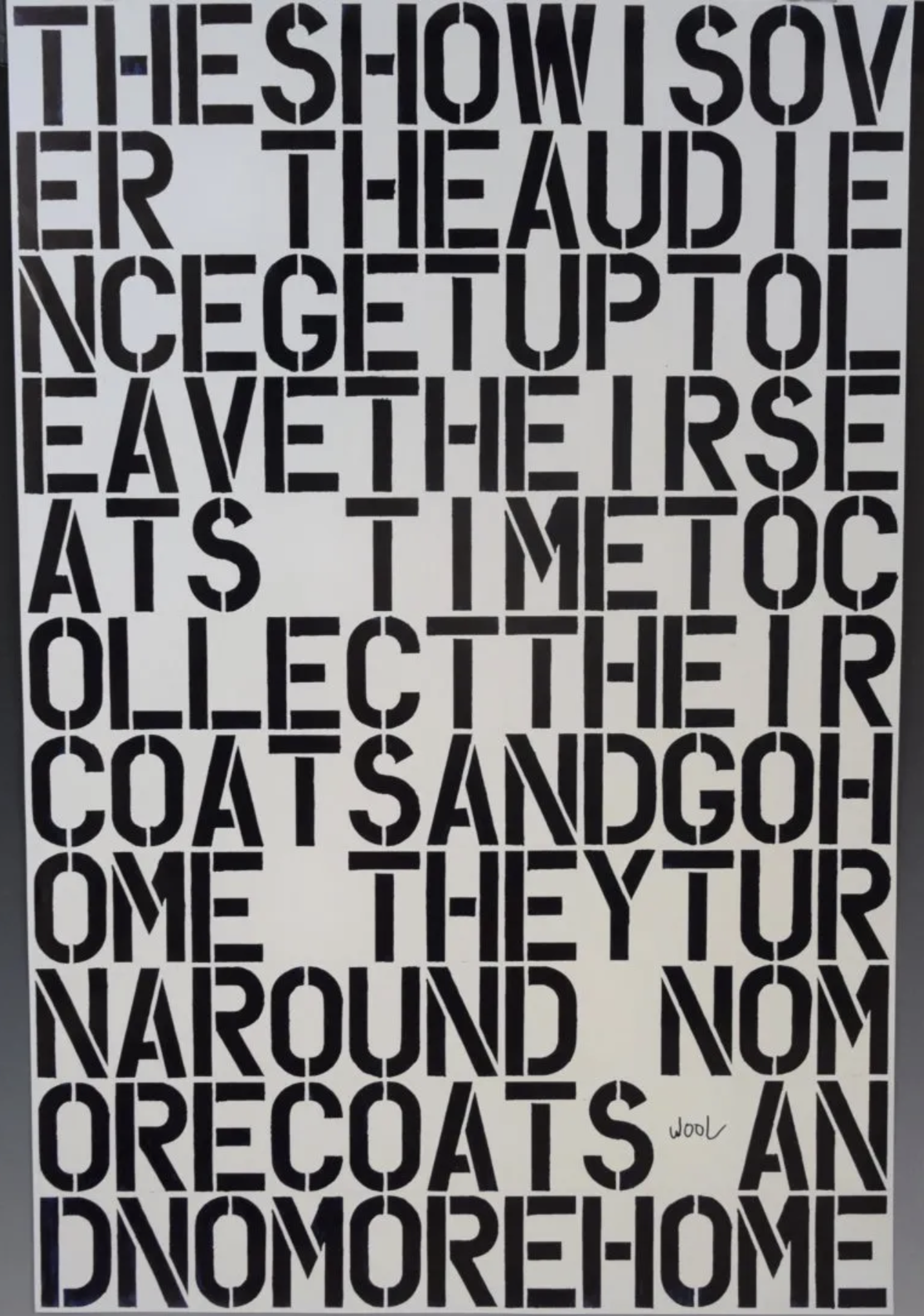 The Show is Over by Christopher Wool