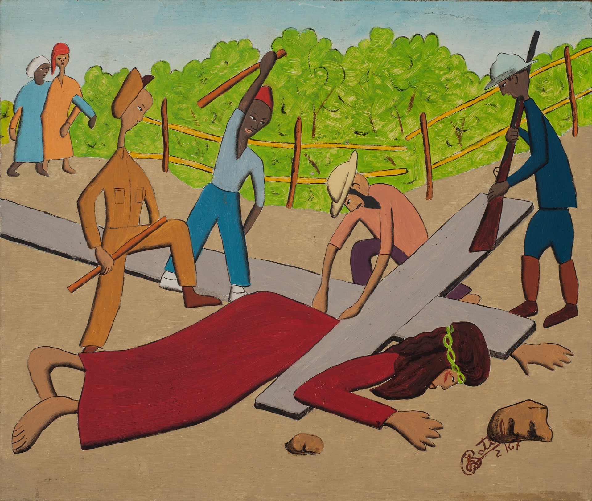 Flagellation of Jesus #11-3-96GSN by Jean-Baptiste Bottex (Haitian, 1918-1979)