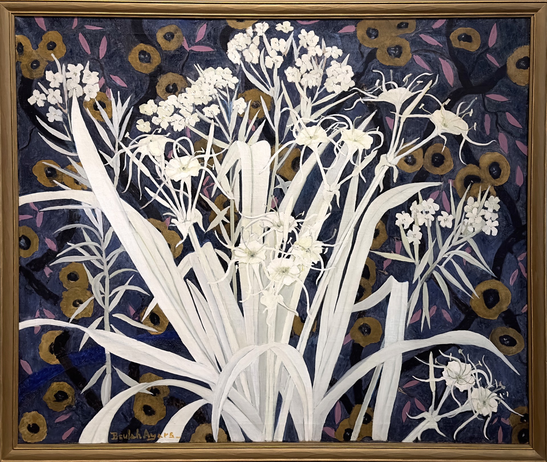 Modern Decoration (White Spider Lilies) by Beulah Schiller Ayars