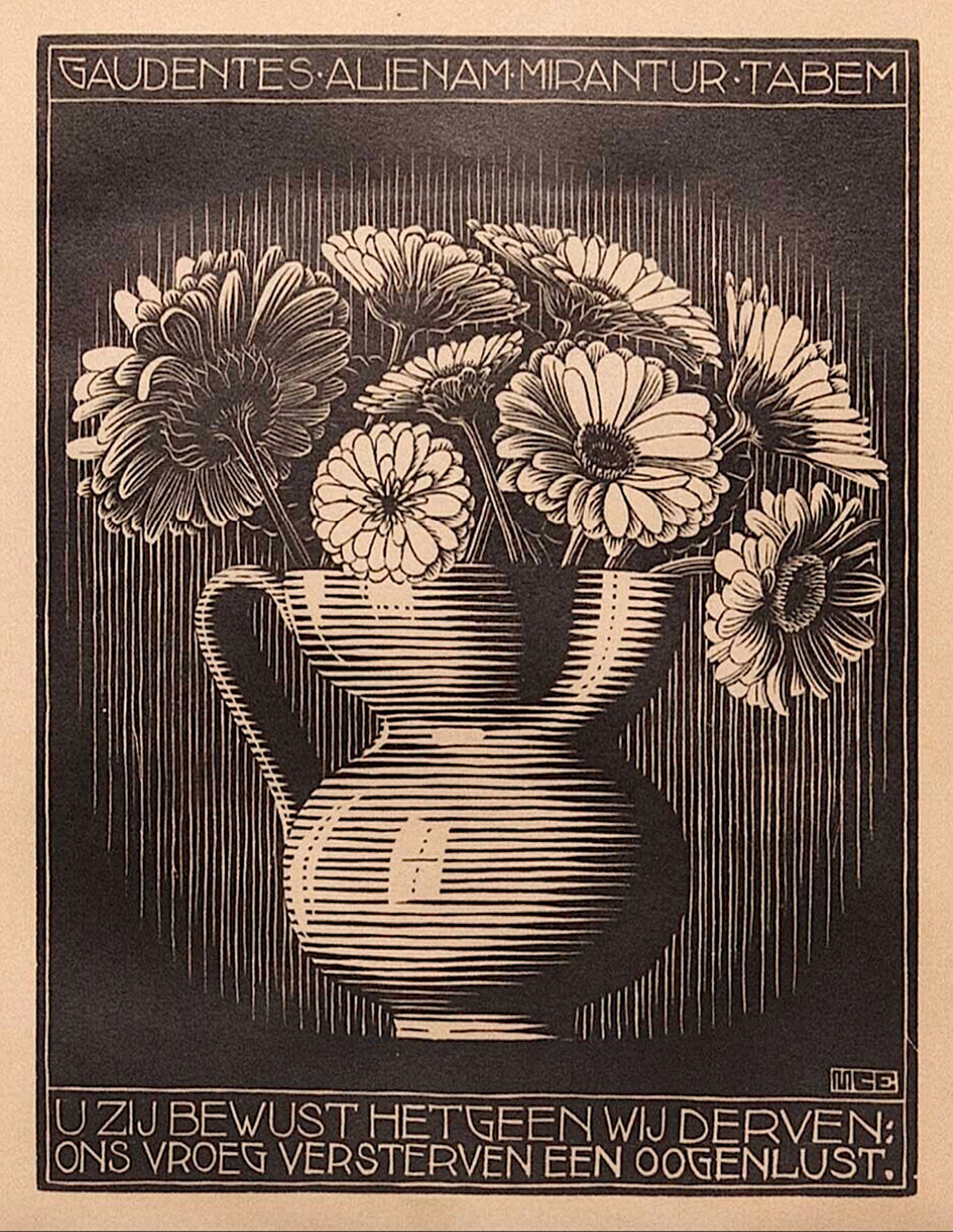 Emblemata - Vase by M.C. Escher