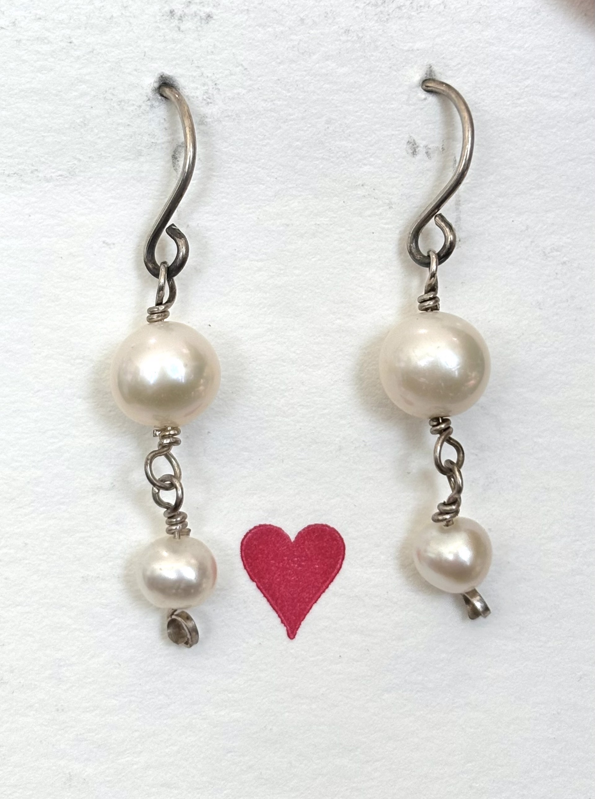 Pearl and Sterling Silver Earrings by Emelie Hebert